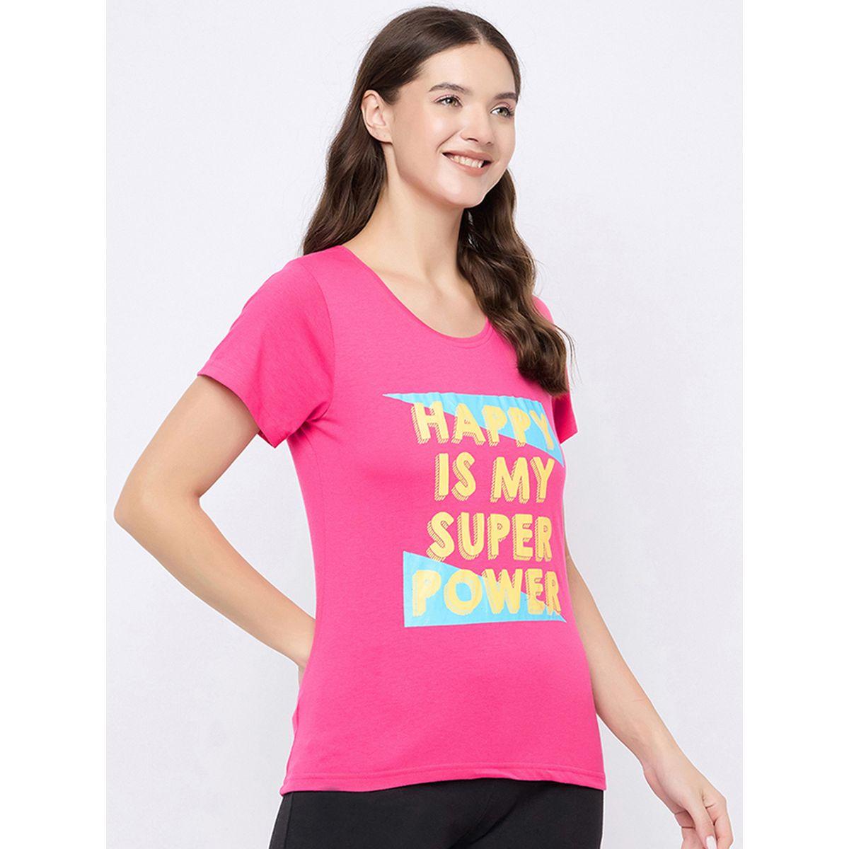 Clovia X Styli  Regular Fit Cotton Text Print T-Shirt-women-clothing-tshirts-image-4