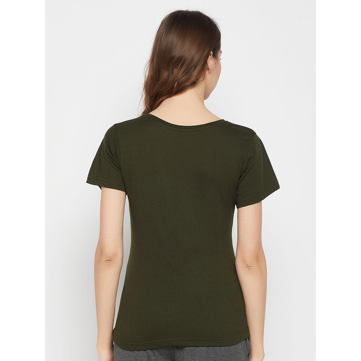 تيشيرت مطبع بكتابة مع قصة عادية كلوفيا × ستايلي-women-clothing-tshirts-image-6