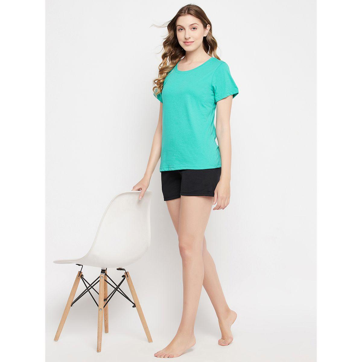 Clovia X Styli  Regular Fit Basic Cotton T-Shirt-women-clothing-tshirts-image-1