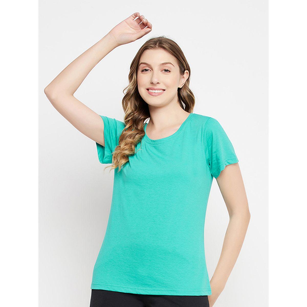 Clovia X Styli  Regular Fit Basic Cotton T-Shirt-women-clothing-tshirts-image-2