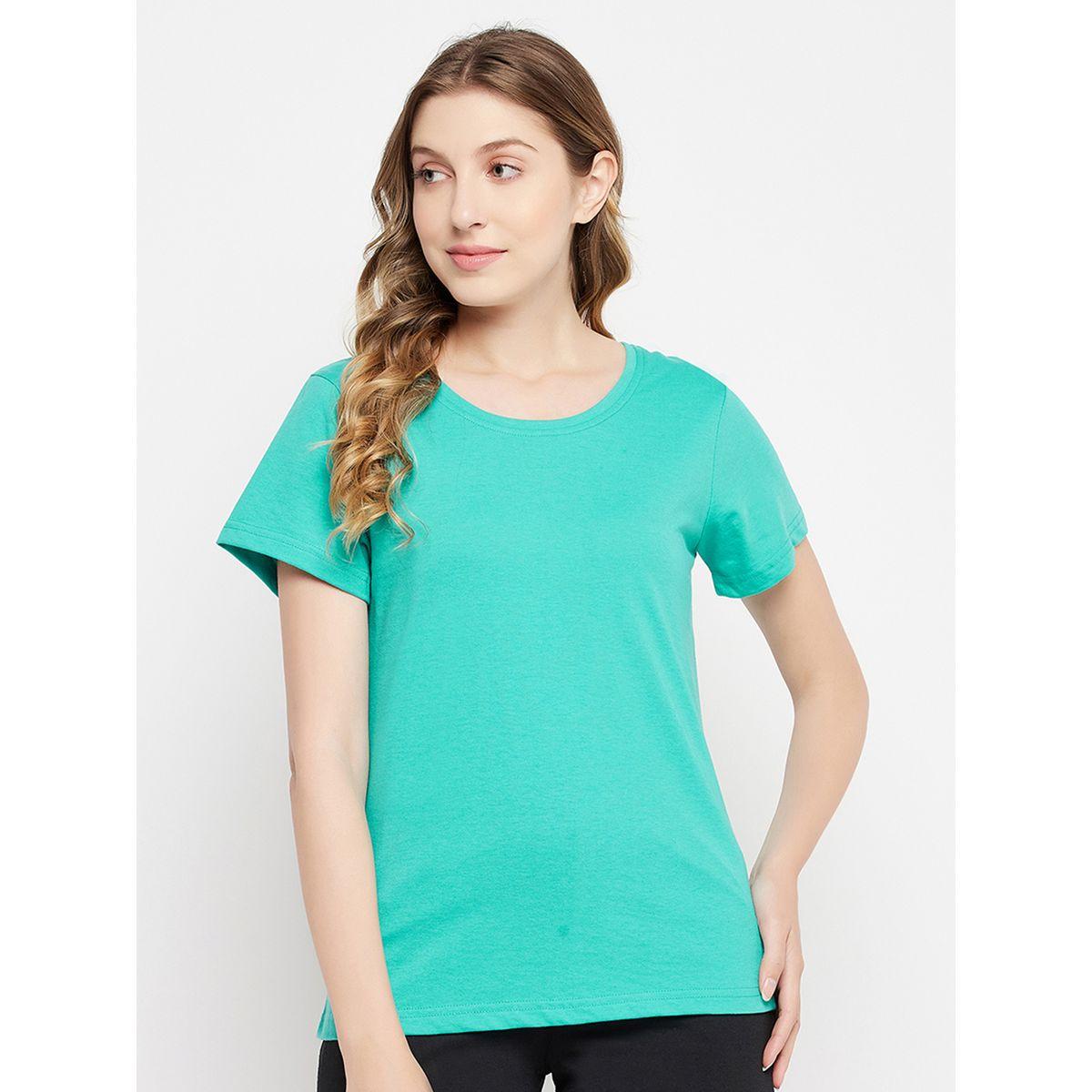 Clovia X Styli  Regular Fit Basic Cotton T-Shirt-women-clothing-tshirts-image-3