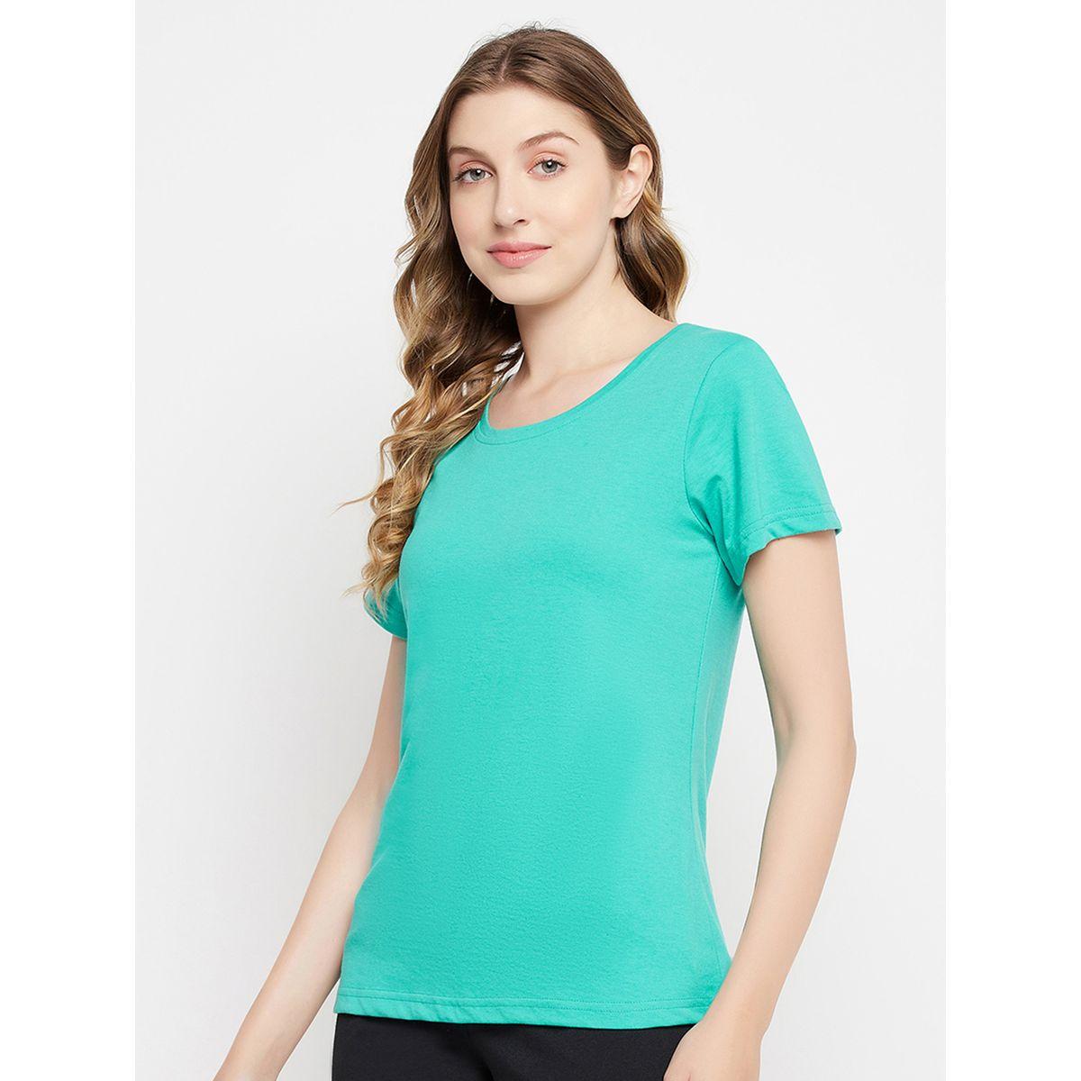 Clovia X Styli  Regular Fit Basic Cotton T-Shirt-women-clothing-tshirts-image-4