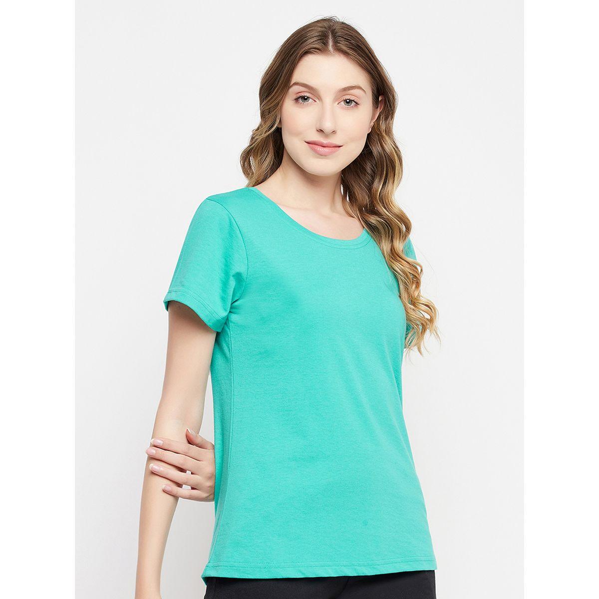 Clovia X Styli  Regular Fit Basic Cotton T-Shirt-women-clothing-tshirts-image-5