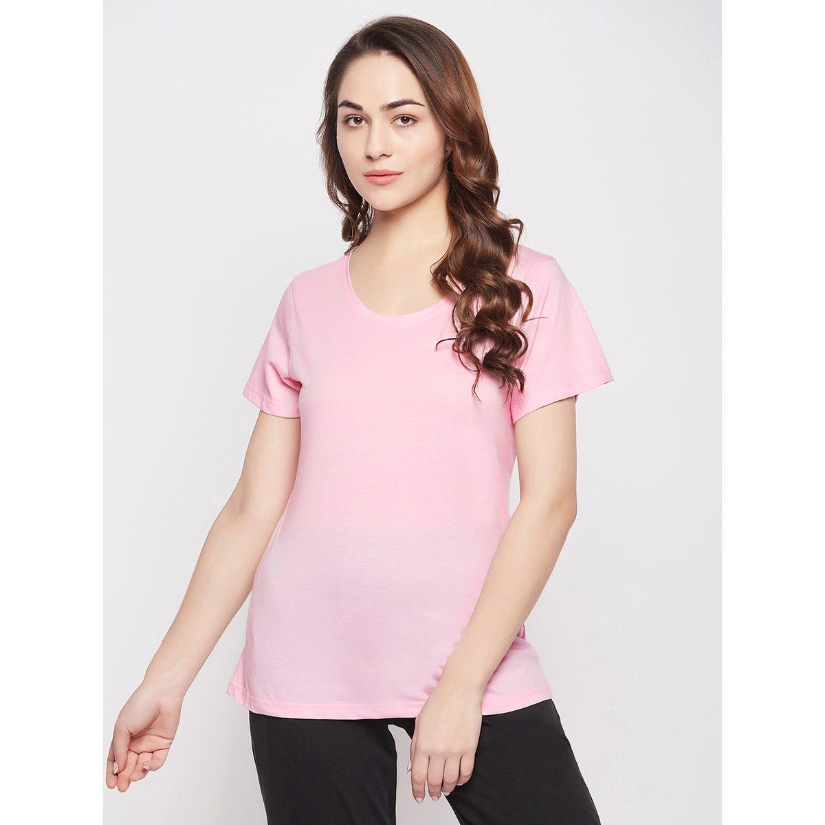 Clovia X Styli  Regular Fit Basic Cotton T-Shirt-women-clothing-tshirts-image-2