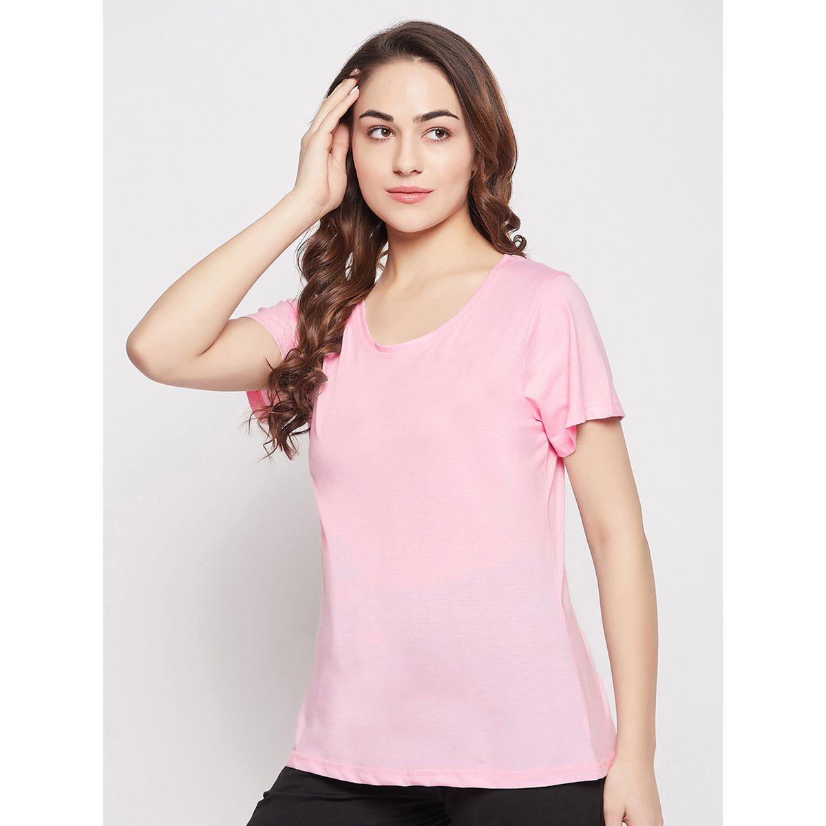 Clovia X Styli  Regular Fit Basic Cotton T-Shirt-women-clothing-tshirts-image-3