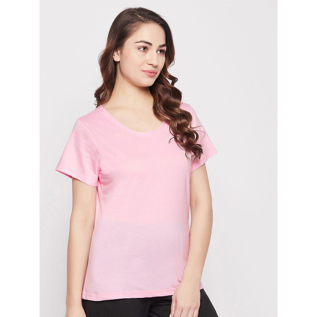 Clovia X Styli  Regular Fit Basic Cotton T-Shirt-women-clothing-tshirts-image-4