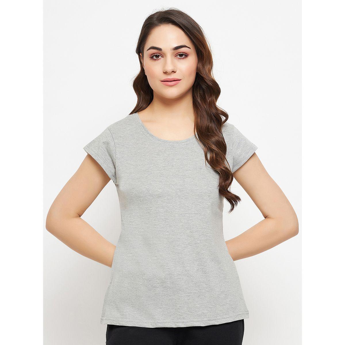 Clovia X Styli  Regular Fit Basic Cotton T-Shirt-women-clothing-tshirts-image-3