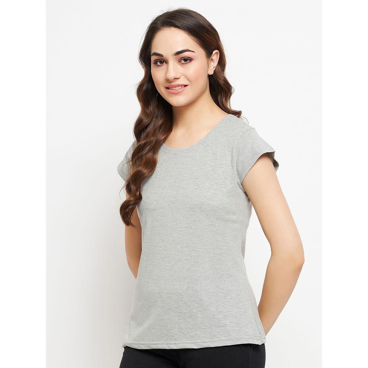Clovia X Styli  Regular Fit Basic Cotton T-Shirt-women-clothing-tshirts-image-4