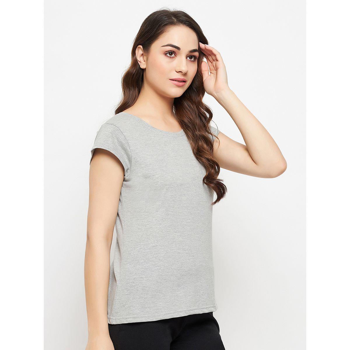 Clovia X Styli  Regular Fit Basic Cotton T-Shirt-women-clothing-tshirts-image-5