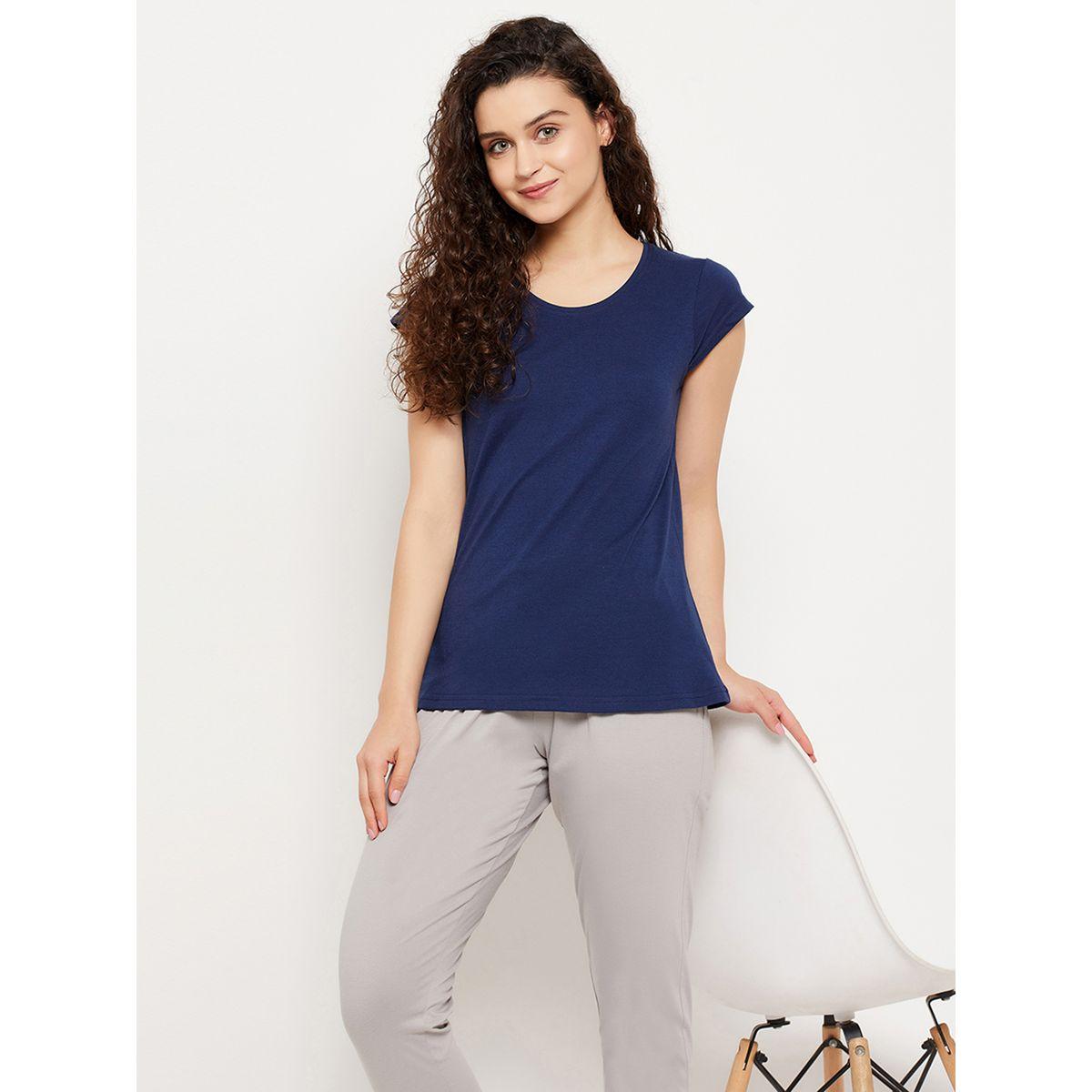 تيشيرت قطن بقصة عادية وأكمام قصيرة كلوفيا × ستايلي-women-clothing-tshirts-image-7