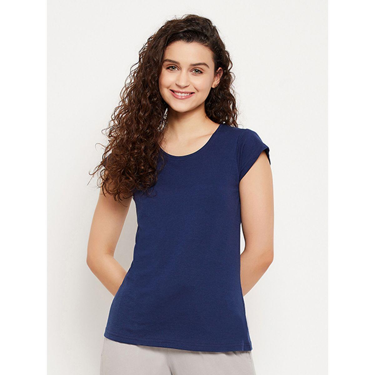 Clovia X Styli  Regular Fit Basic Cotton T-Shirt-women-clothing-tshirts-image-2