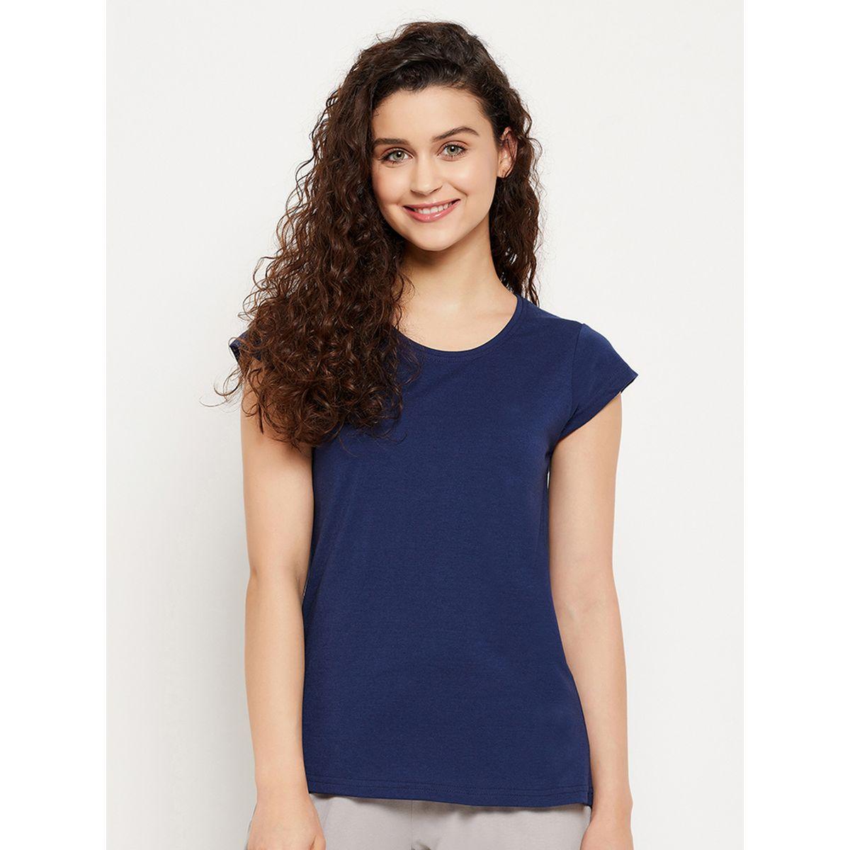 Clovia X Styli  Regular Fit Basic Cotton T-Shirt-women-clothing-tshirts-image-3
