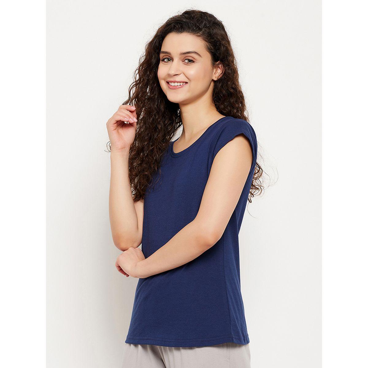 Clovia X Styli  Regular Fit Basic Cotton T-Shirt-women-clothing-tshirts-image-4