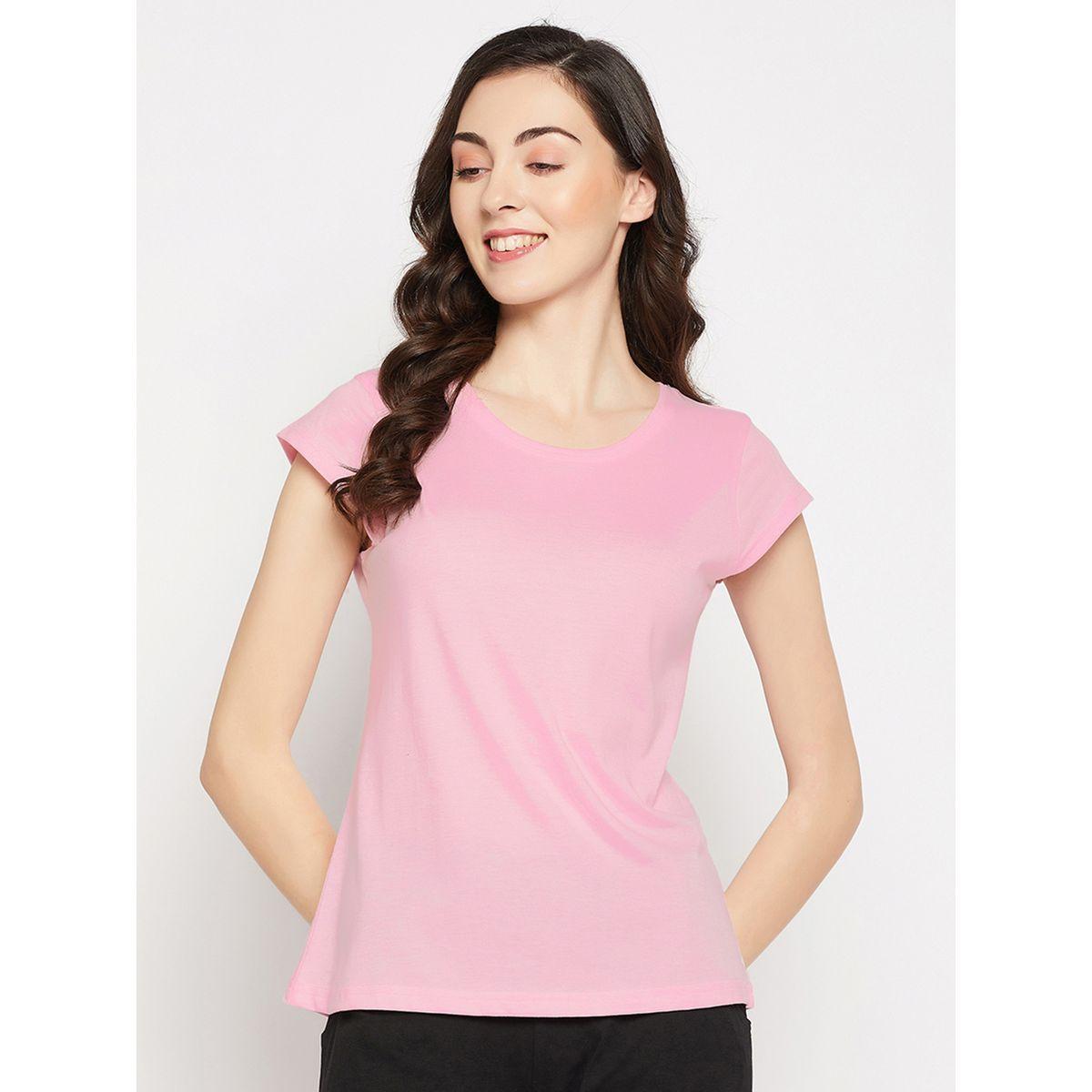 تيشيرت قطن بقصة عادية كلوفيا × ستايلي-women-clothing-tshirts-image-1