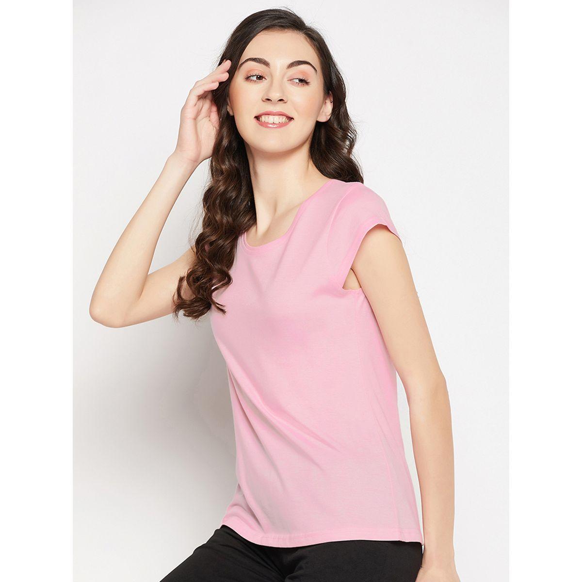 Clovia X Styli  Regular Fit Basic Cotton T-Shirt-women-clothing-tshirts-image-2