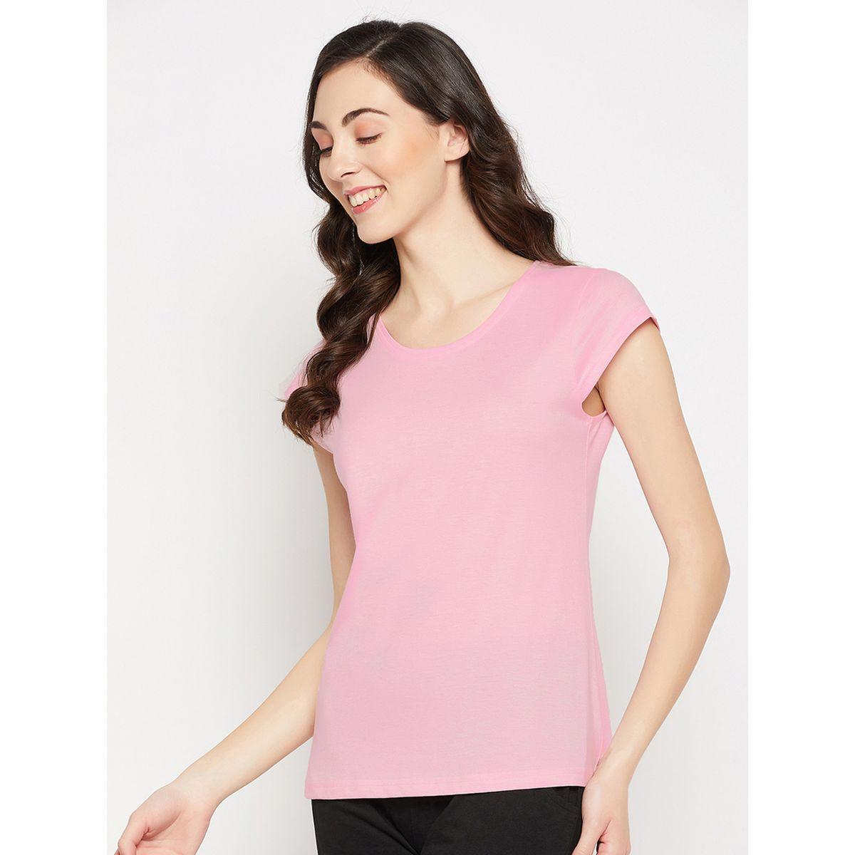 Clovia X Styli  Regular Fit Basic Cotton T-Shirt-women-clothing-tshirts-image-3
