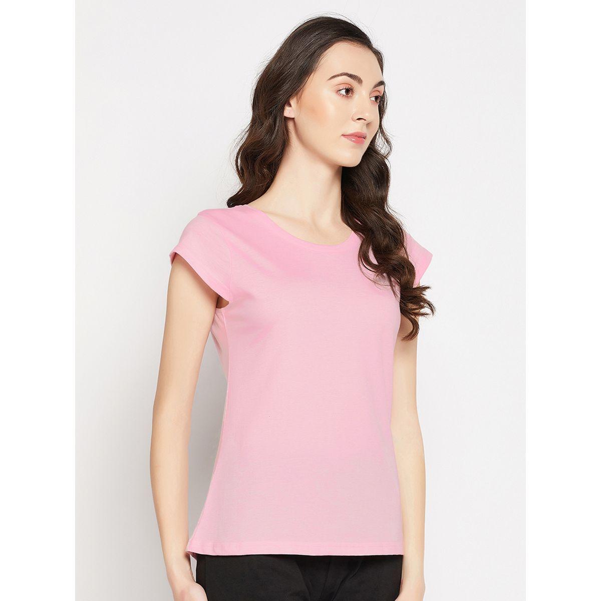 تيشيرت قطن بقصة عادية كلوفيا × ستايلي-women-clothing-tshirts-image-4