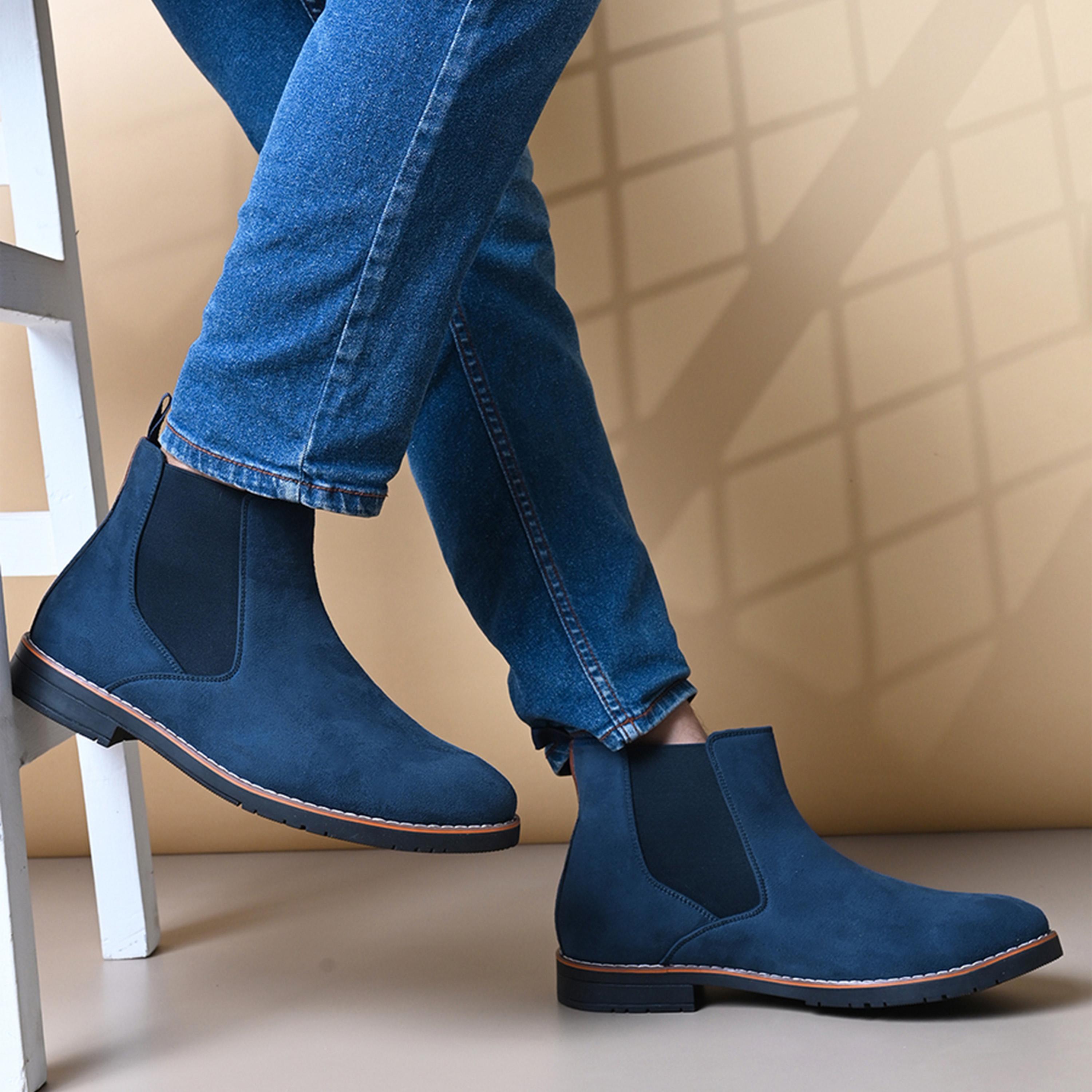 ستايلي - حذاء تشيلسي من جلد السويد المخملي-men-shoes-boots-image-1