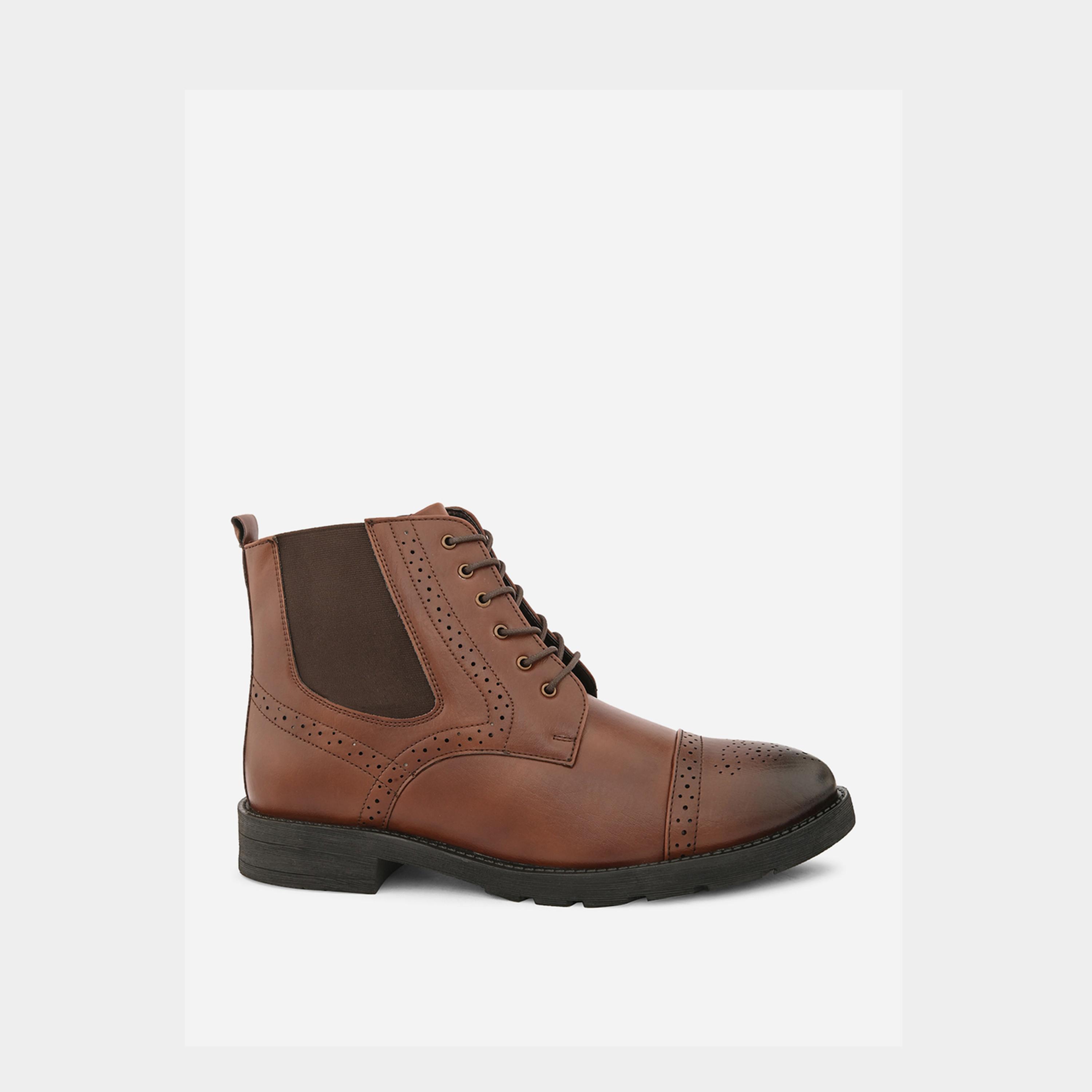 Styli Almond Toe Lace Up Chelsea Boots-men-shoes-boots-image-4