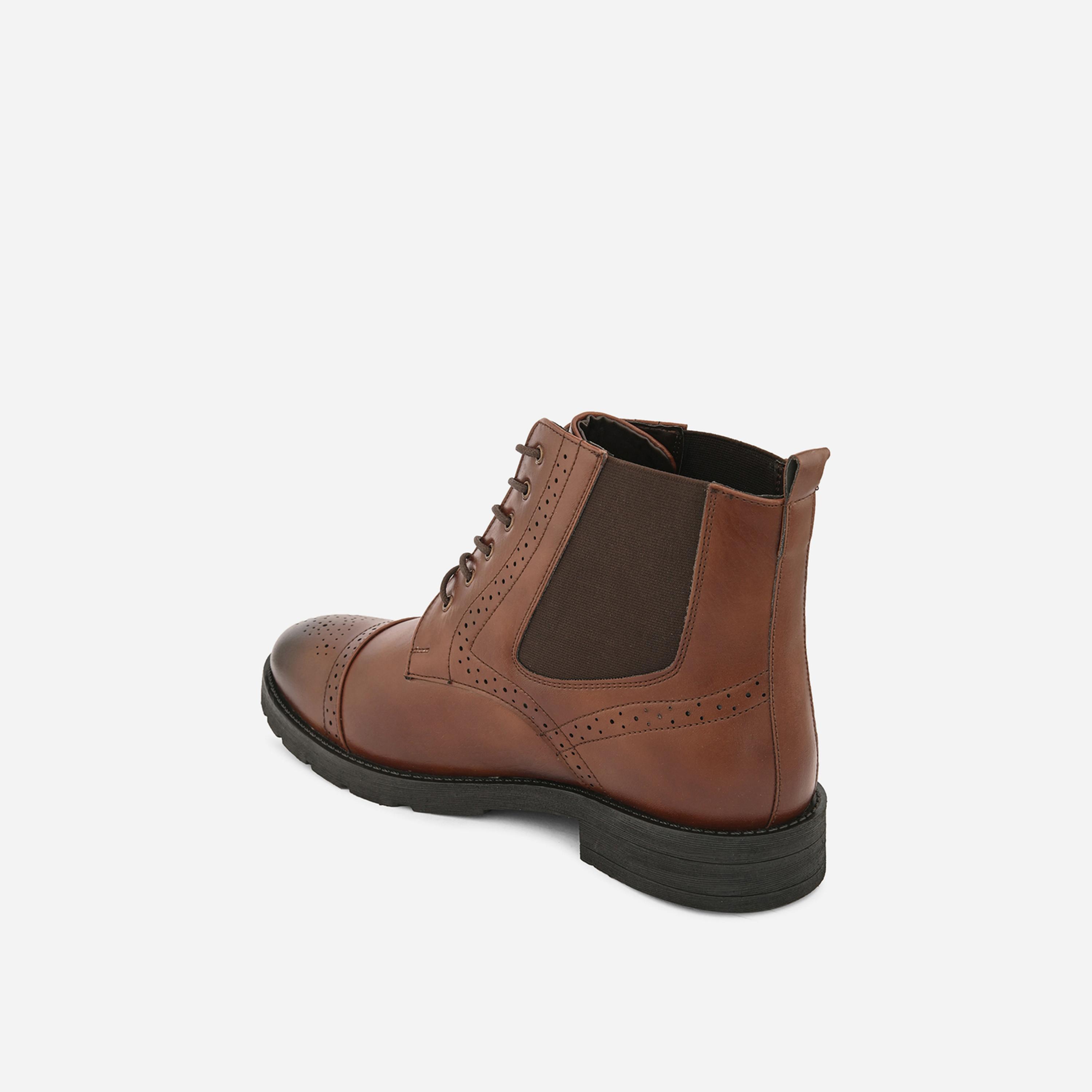 Styli Almond Toe Lace Up Chelsea Boots-men-shoes-boots-image-6
