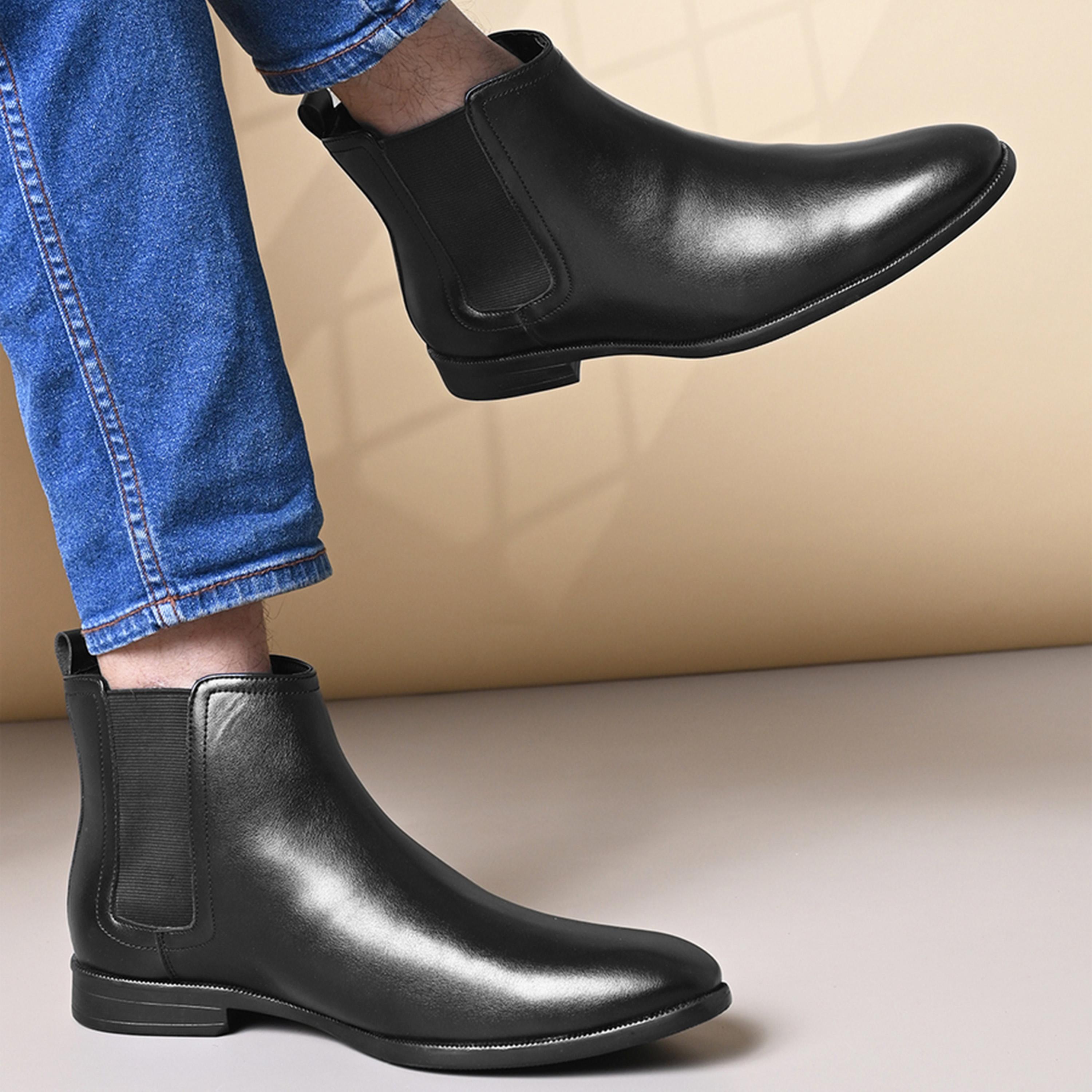 ستايلي - حذاء جلدي بمقدمة مدببة يصل للكاحل-men-shoes-boots-image-1