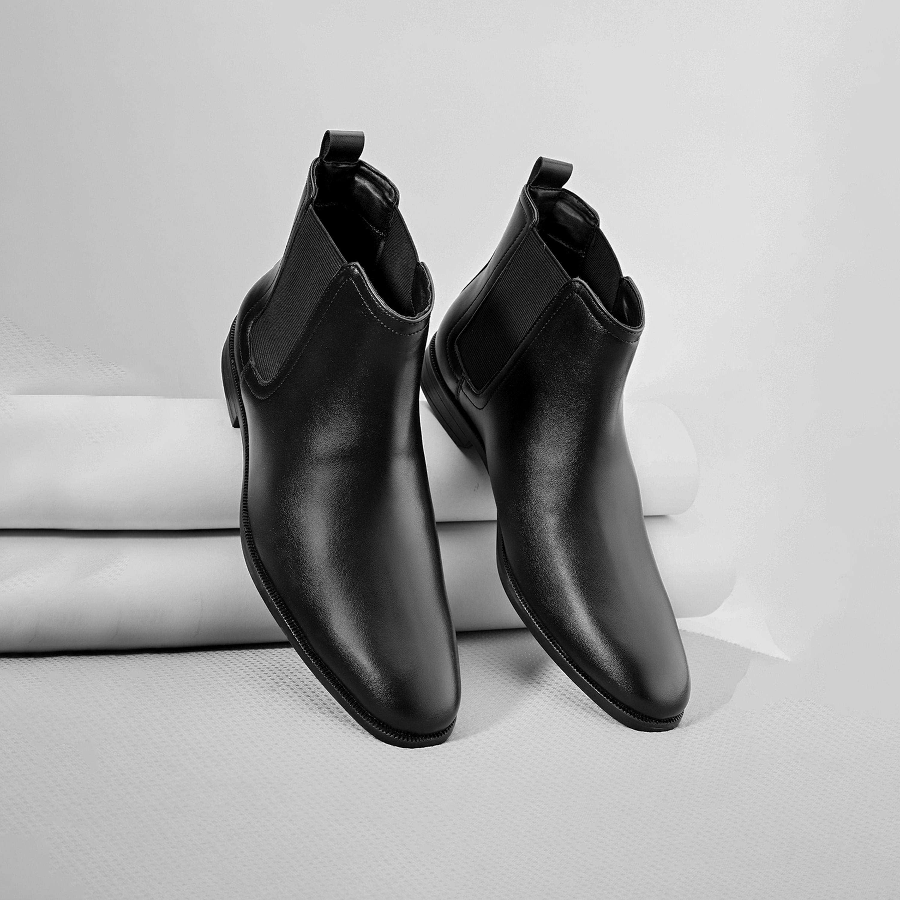 Styli Pointed Toe Leather Ankle Boots-men-shoes-boots-image-2