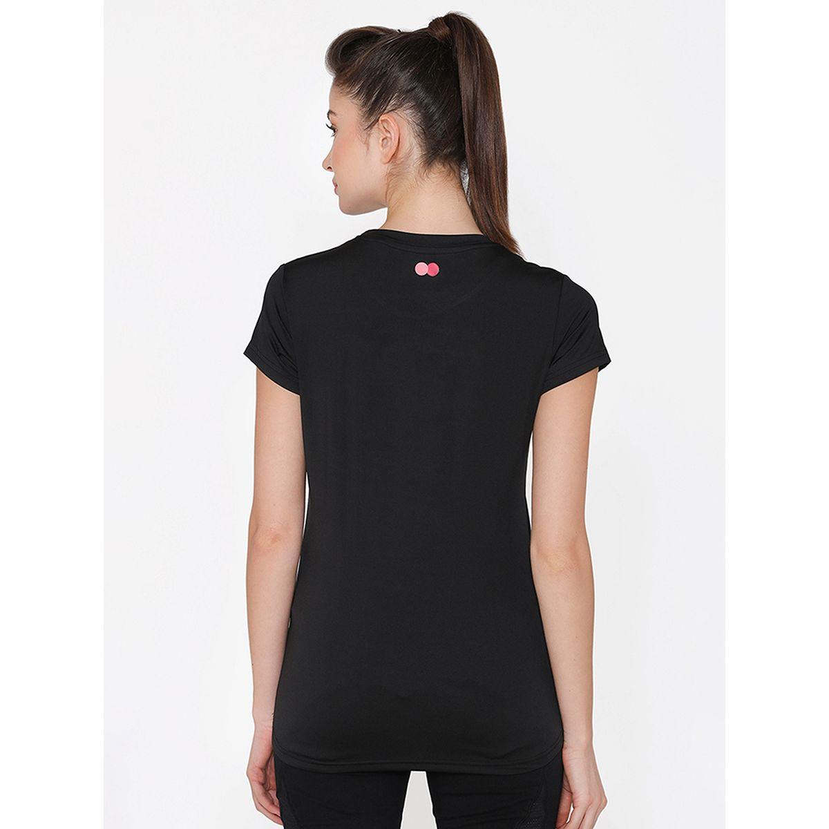 تيشيرت رياضي بقصة مريحة وطبعة كتابة كلوفيا × ستايلي-women-clothing-sportswearandactivewear-tshirtsandvests-image-4