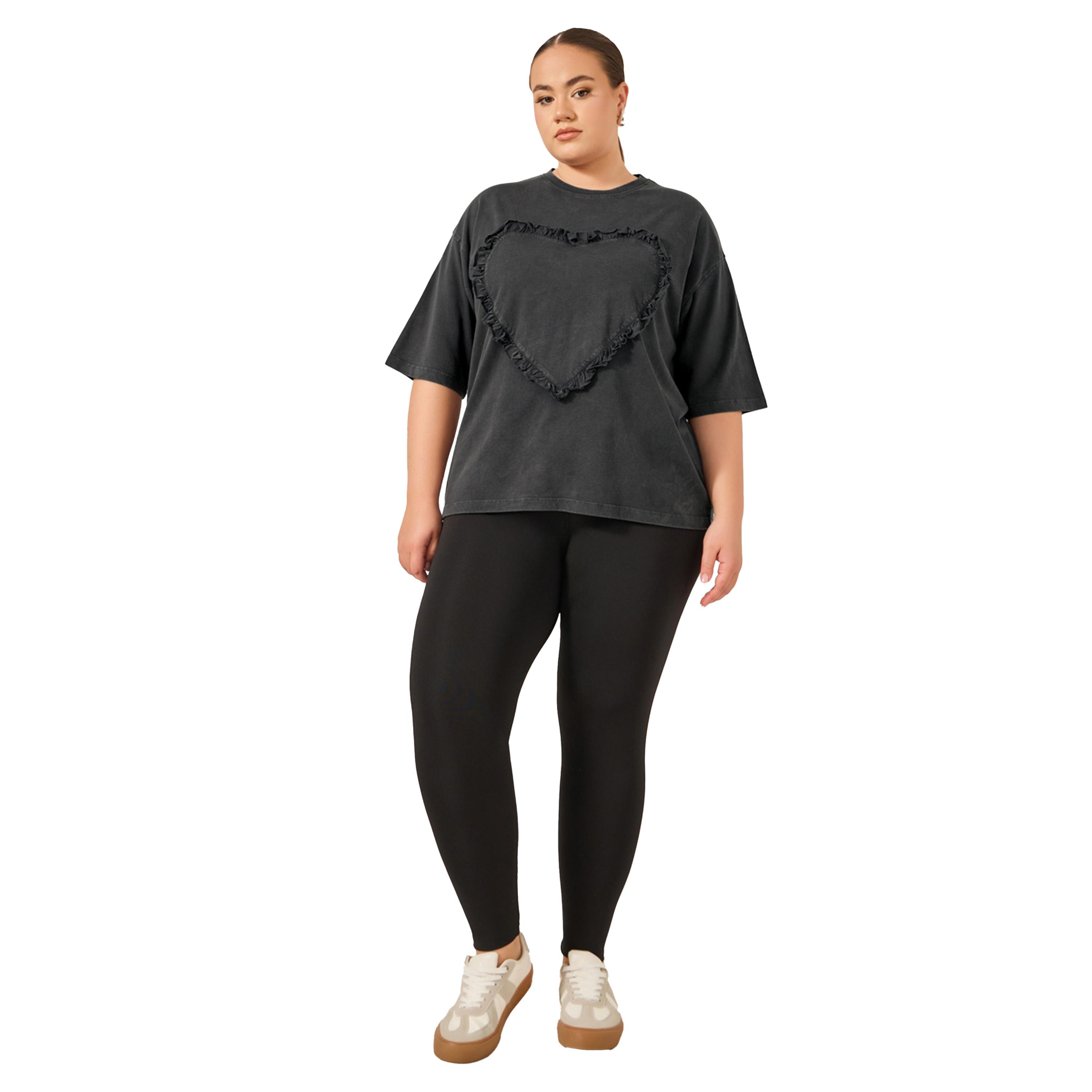 Styli Plus Size Acid Washed Ruffled Oversized T-Shirt-women-clothing-tshirts-image-2