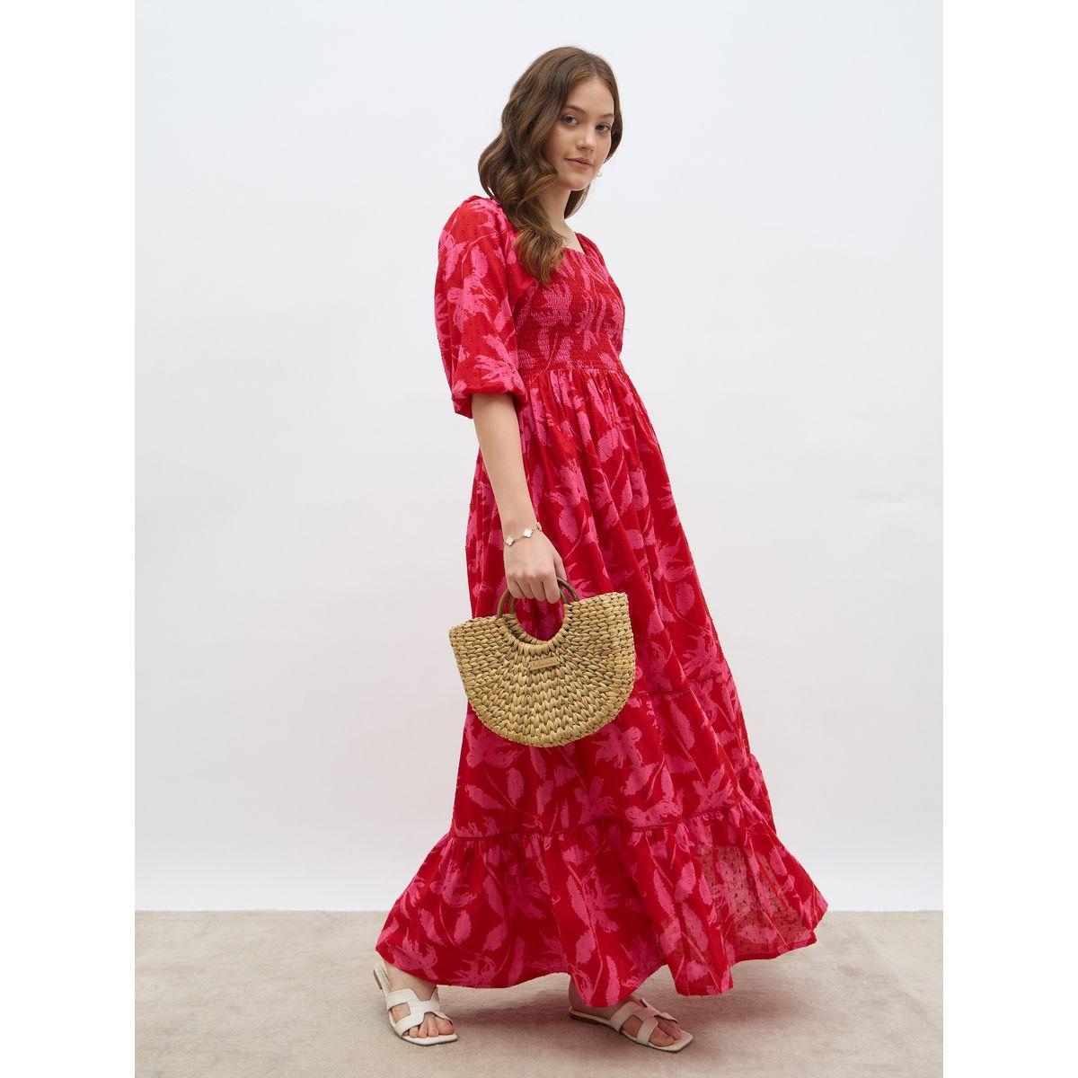 Styli All-Over Print Smocked A-Line Maxi Dress-women-clothing-dresses-image-1