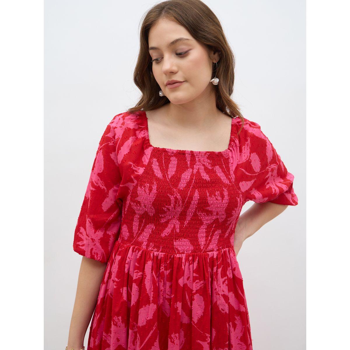 Styli All-Over Print Smocked A-Line Maxi Dress-women-clothing-dresses-image-4