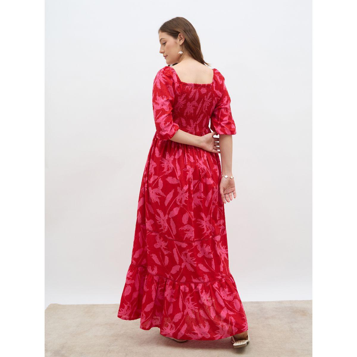Styli All-Over Print Smocked A-Line Maxi Dress-women-clothing-dresses-image-5