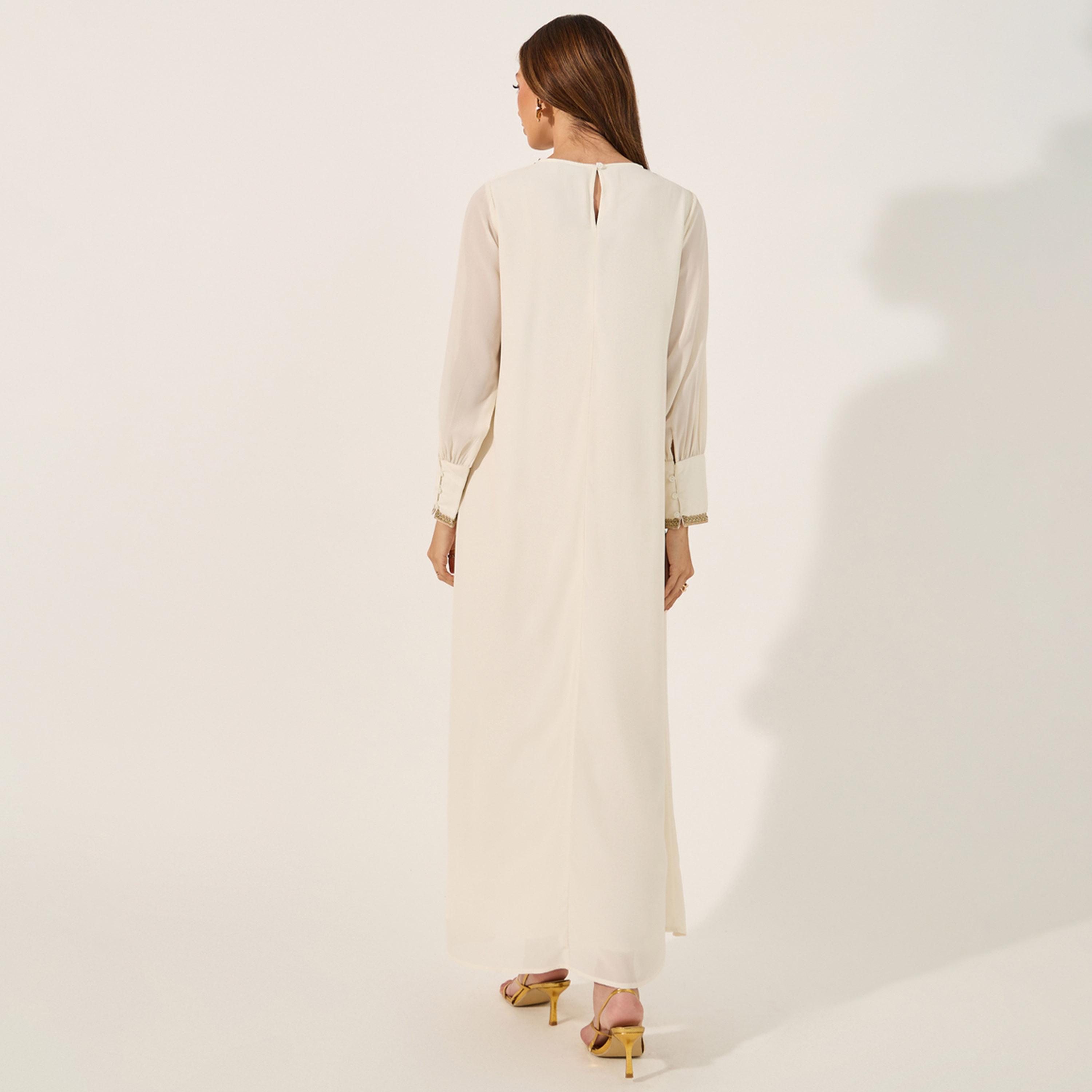 ستايلي - جلابية مزينة بالترتر بقصة A-women-arabicclothing-jalabiyas-image-5