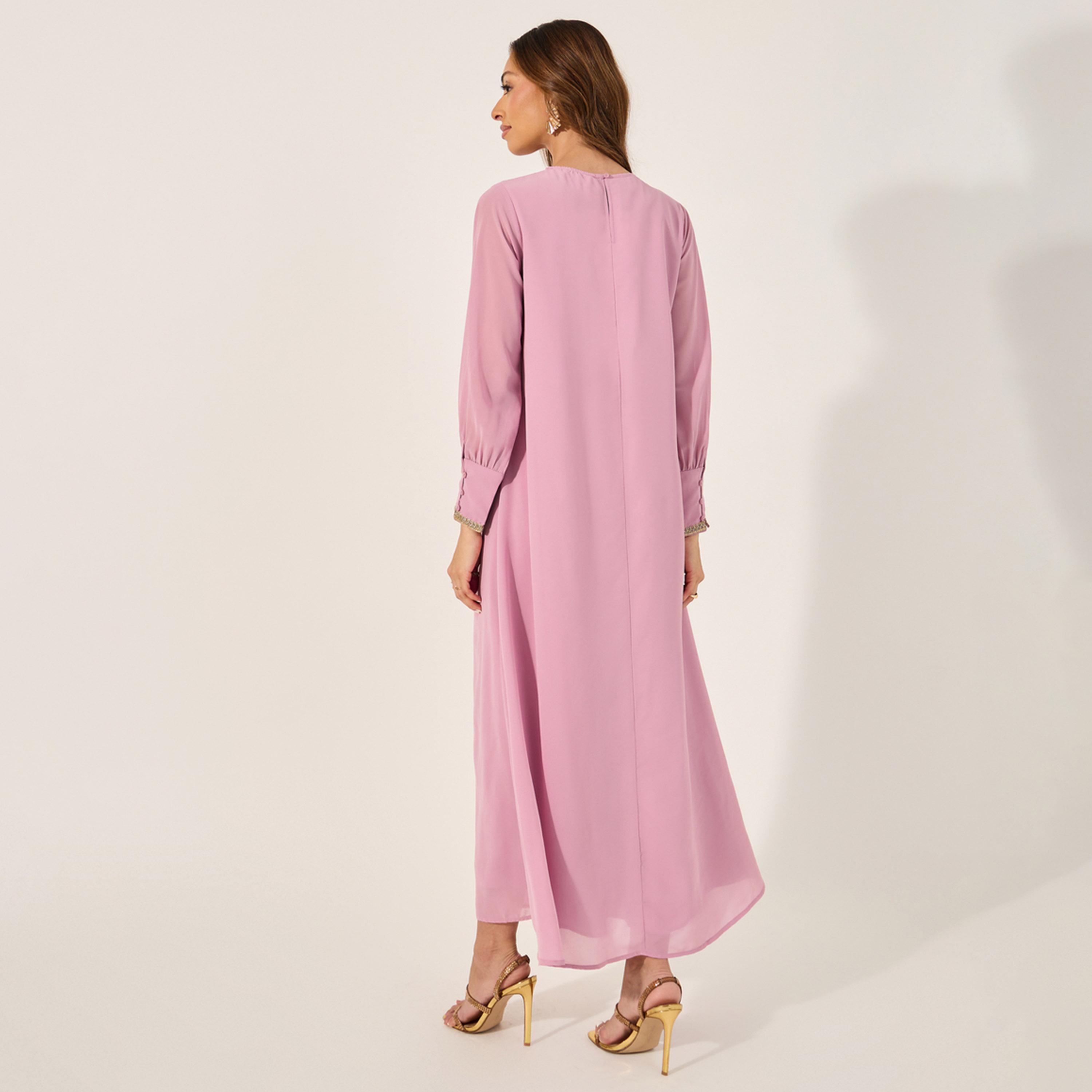 Styli Embellished Sequins Pleated A-Line Jalabyia-women-arabicclothing-jalabiyas-image-5