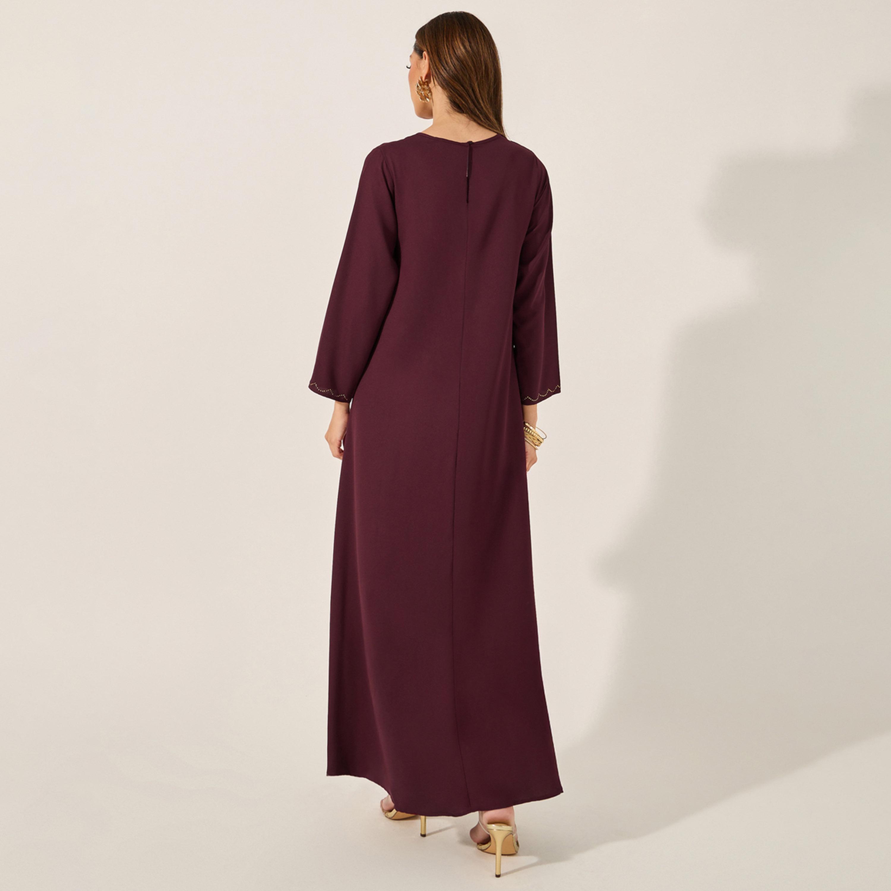 Styli Embellished Round Neck A-Line Jalabyia-women-arabicclothing-jalabiyas-image-5