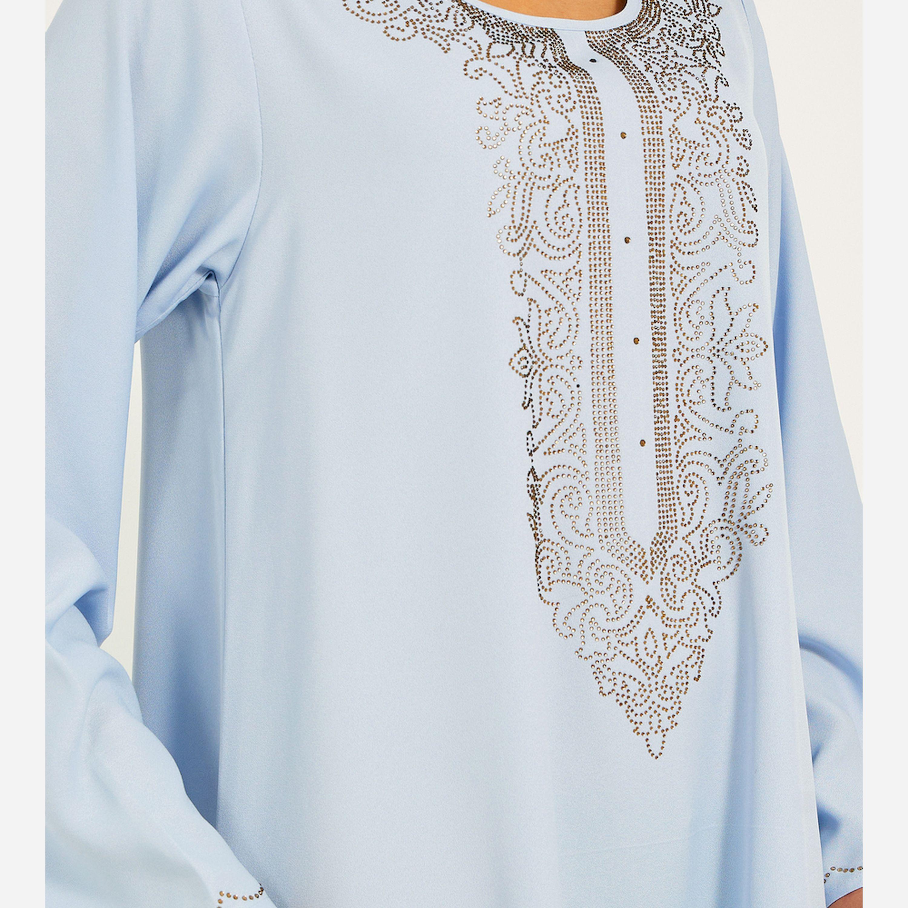 أميرة x ستايلي جلابية بتفاصيل مُنمقة مع ياقة عميقة-women-arabicclothing-jalabiyas-image-4