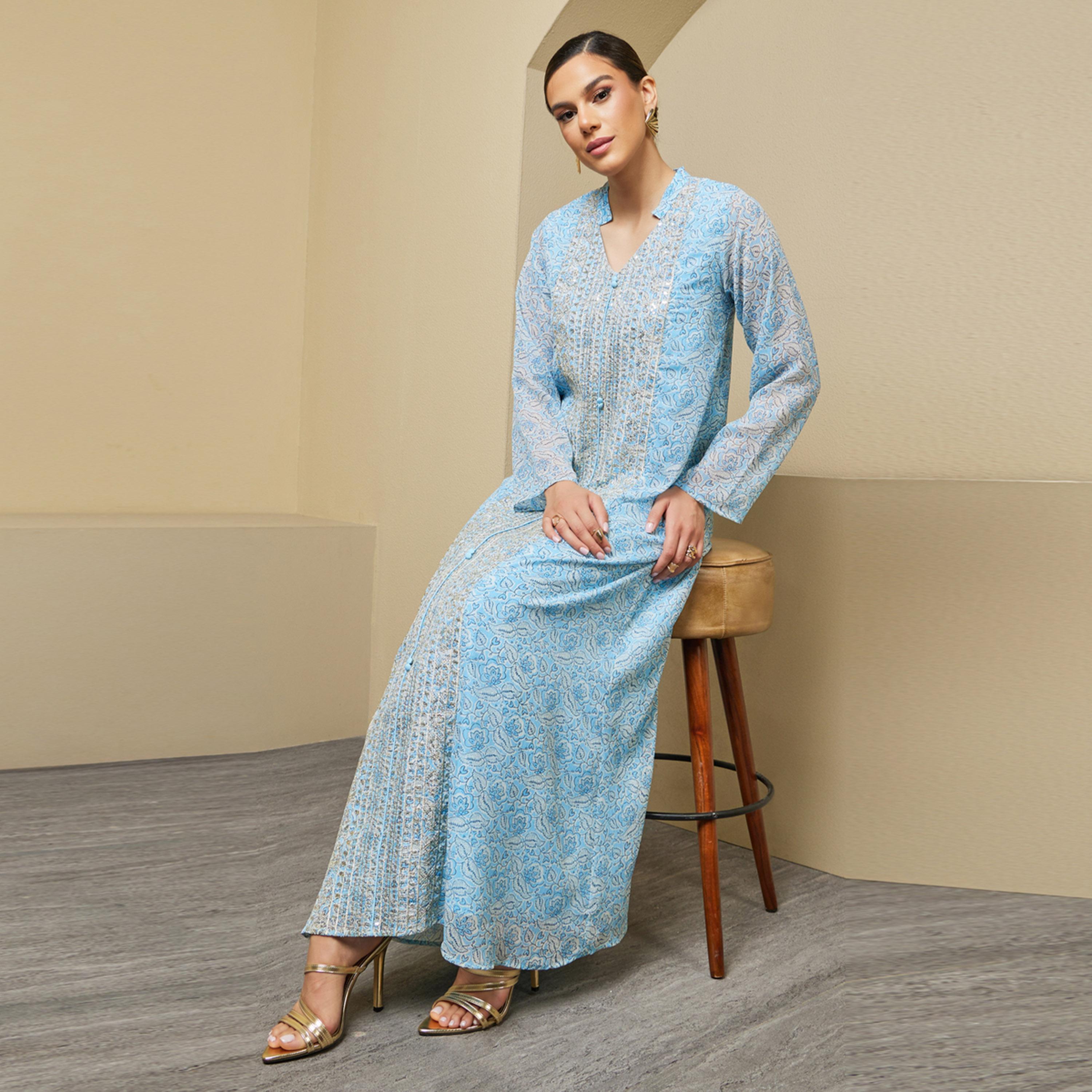ستايلي - جلابية مزينة بالترتر بالكامل-women-arabicclothing-jalabiyas-image-1