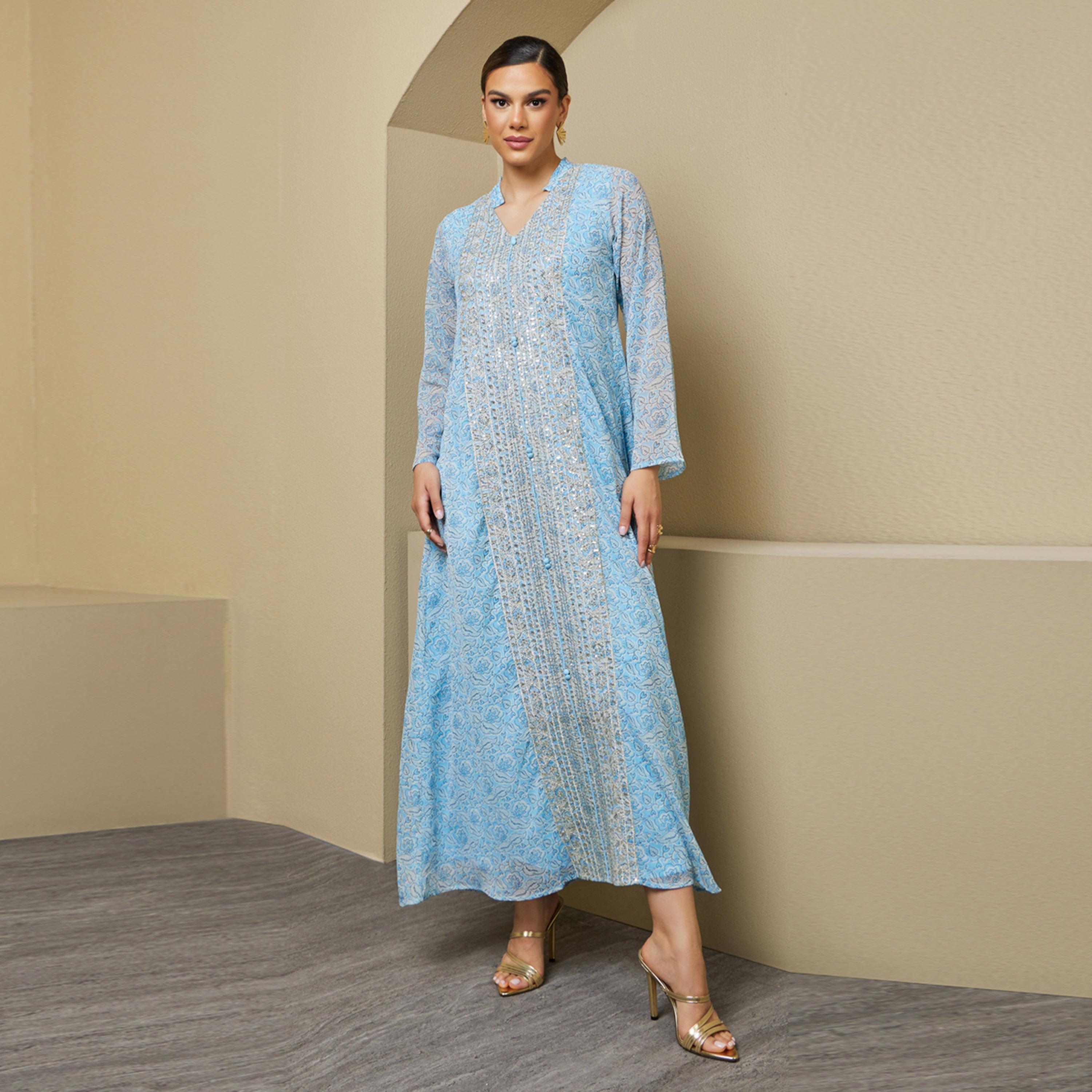 ستايلي - جلابية مزينة بالترتر بالكامل-women-arabicclothing-jalabiyas-image-2