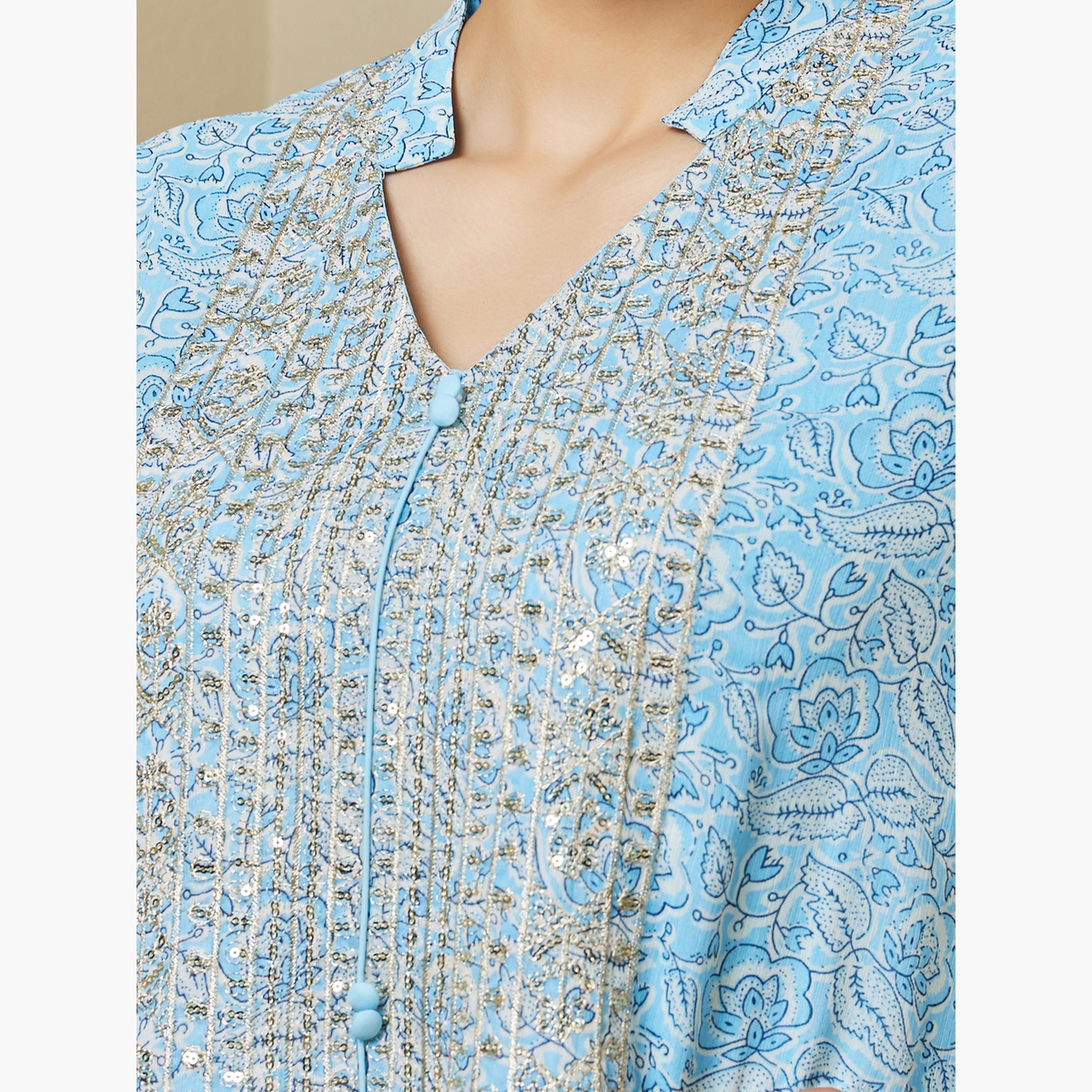 Styli All Over Printed Sequins Embellished Jalabiya-women-arabicclothing-jalabiyas-image-4