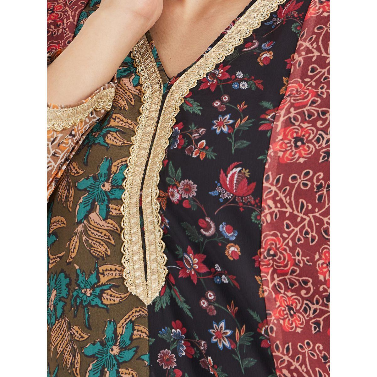 جلابية مطبوعة بألوان متعددة مع تفاصيل من الدانتيل-women-arabicclothing-jalabiyas-image-5