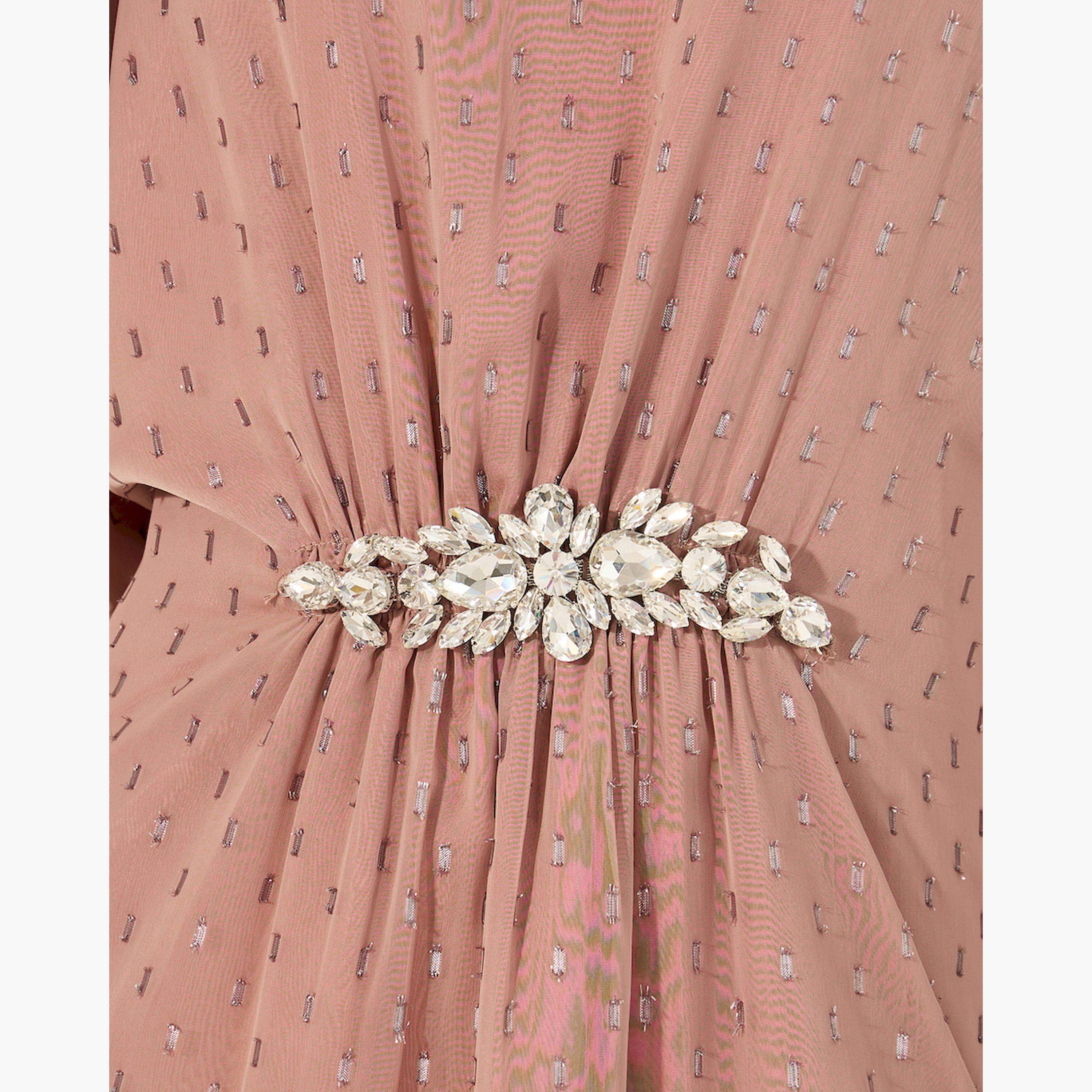 أميرة x ستايلي قفطان بتفاصيل مُنمقة مع ياقة دائرية-women-arabicclothing-kaftan-image-4