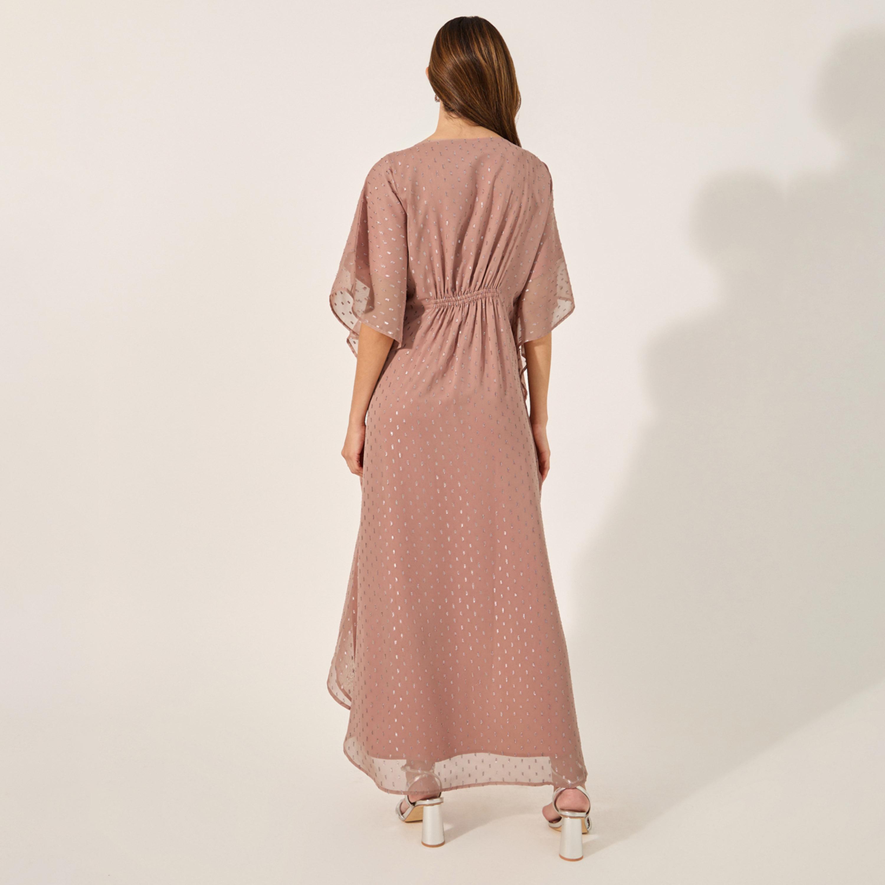 أميرة x ستايلي قفطان بتفاصيل مُنمقة مع ياقة دائرية-women-arabicclothing-kaftan-image-5
