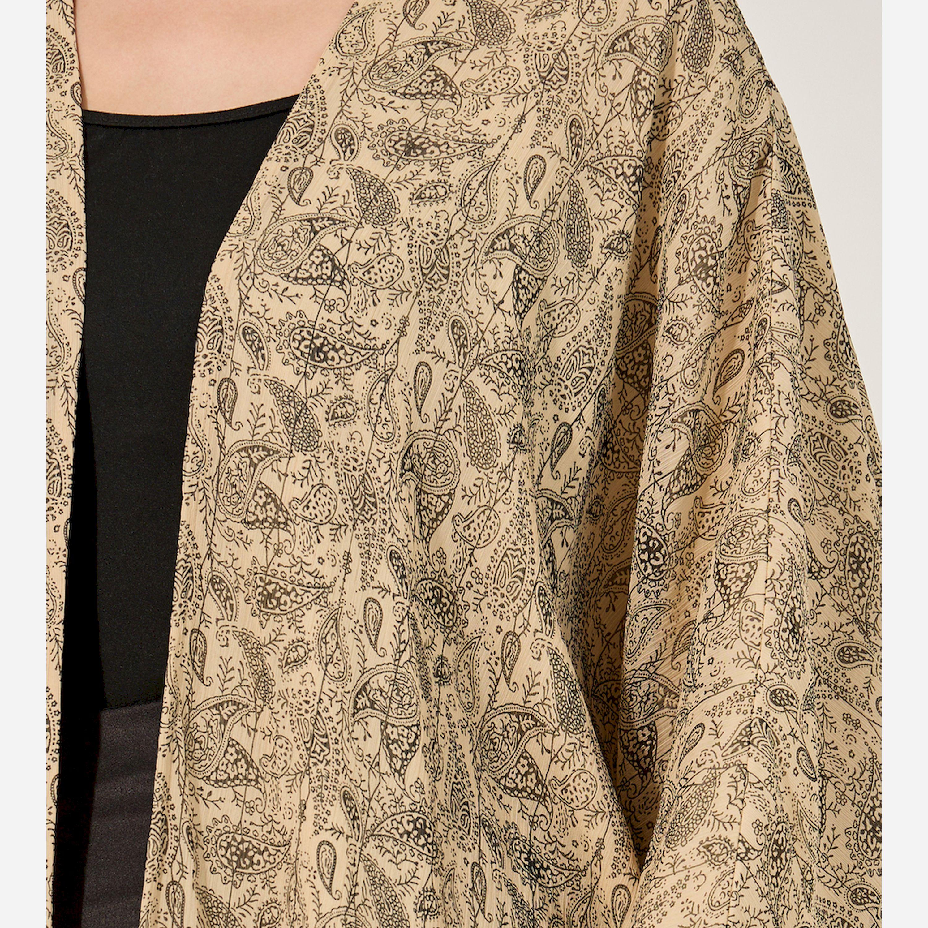 Styli All Over Paisley Print Batwing Sleeve Abaya With Full Lining On Body And On Sleeve And Matching Scarf-women-arabicclothing-abayas-image-6