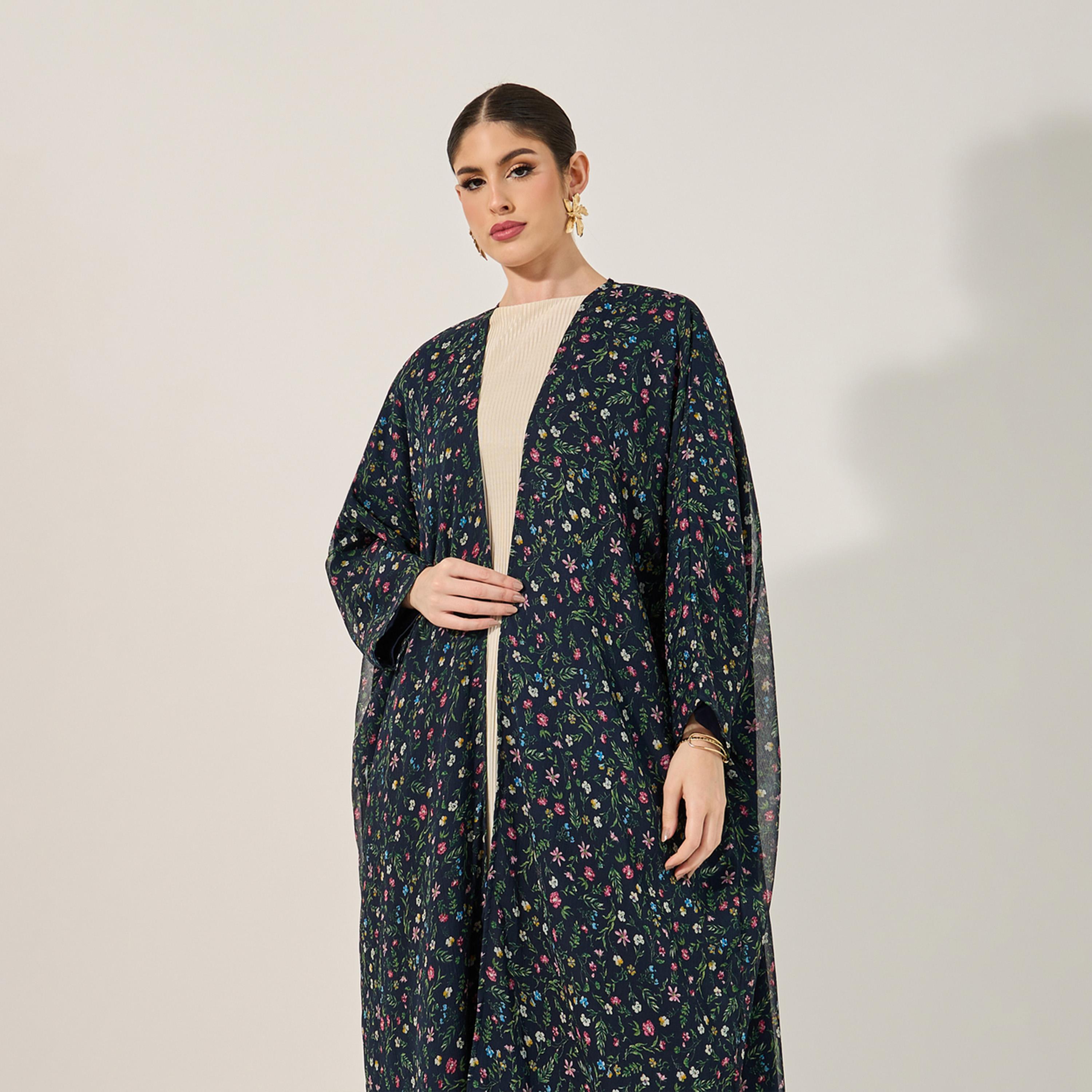 أميرة x ستايلي عباية مطبعة بالكامل بأكمام وطواطية-women-arabicclothing-abayas-image-3