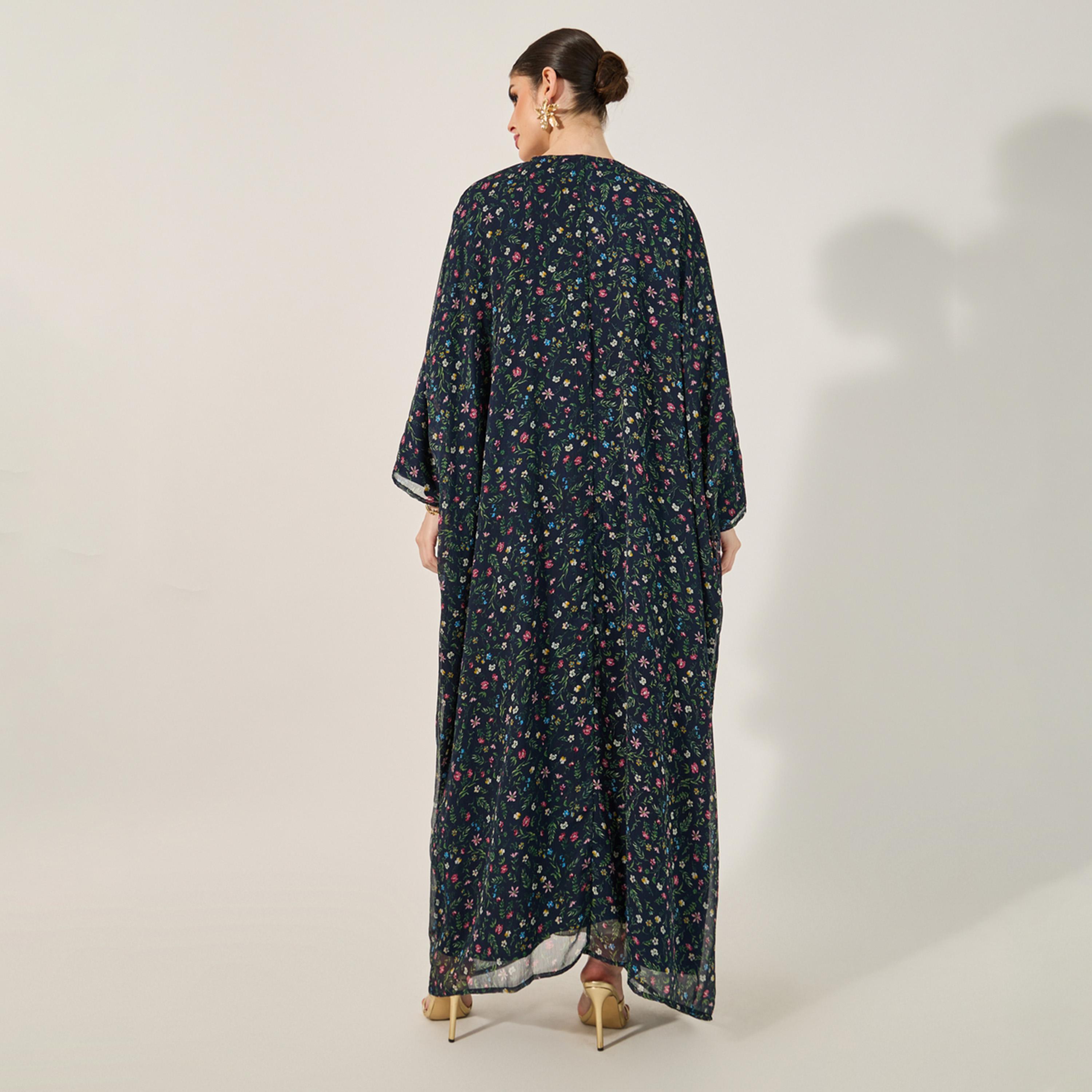 Amirah X Styli All Over Paisley Print Batwing Sleeve Abaya With Full Lining On Body And On Sleeve And Matching Scarf-women-arabicclothing-abayas-image-7