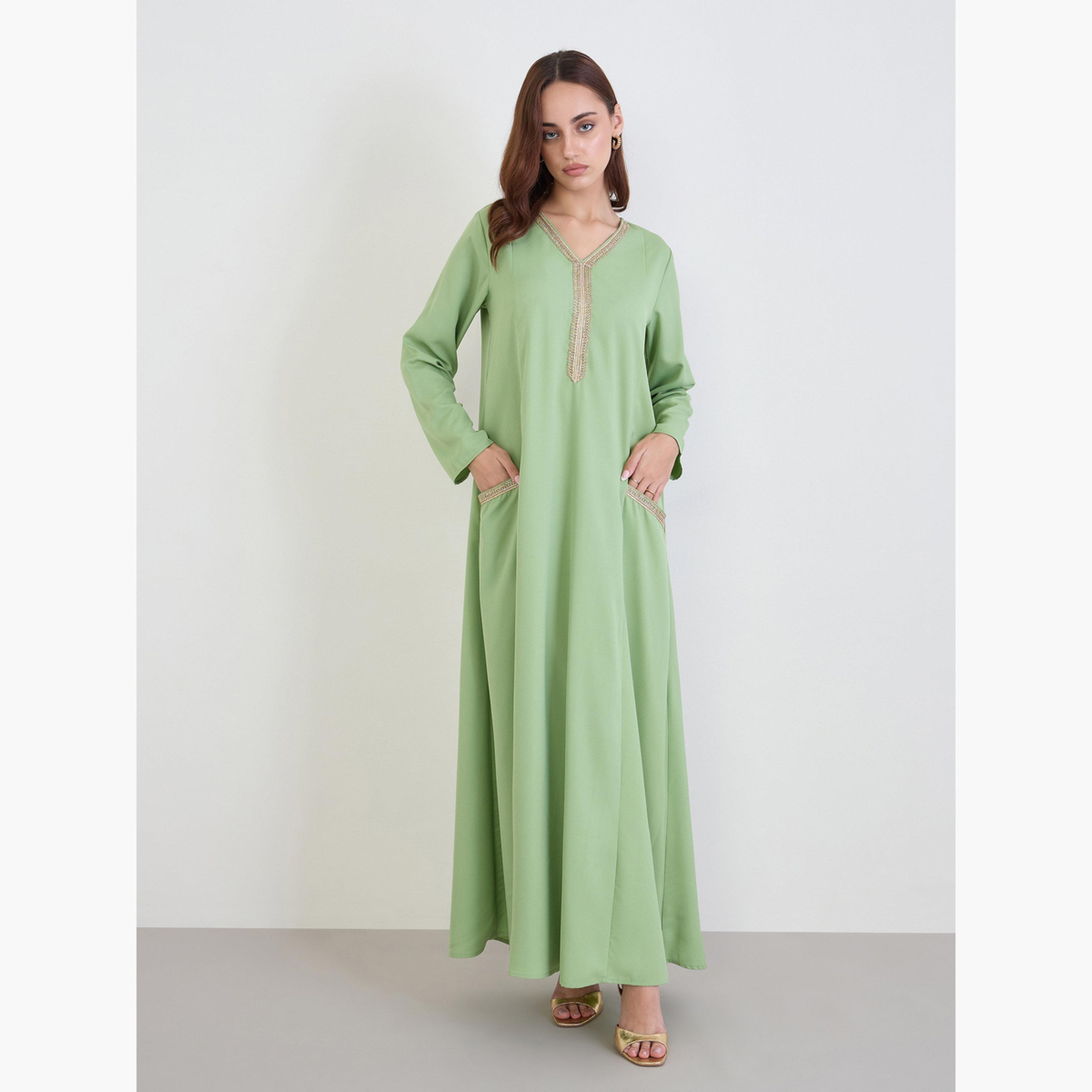 جلابية بجيوب بقصة واسعة-women-arabicclothing-jalabiyas-image-2