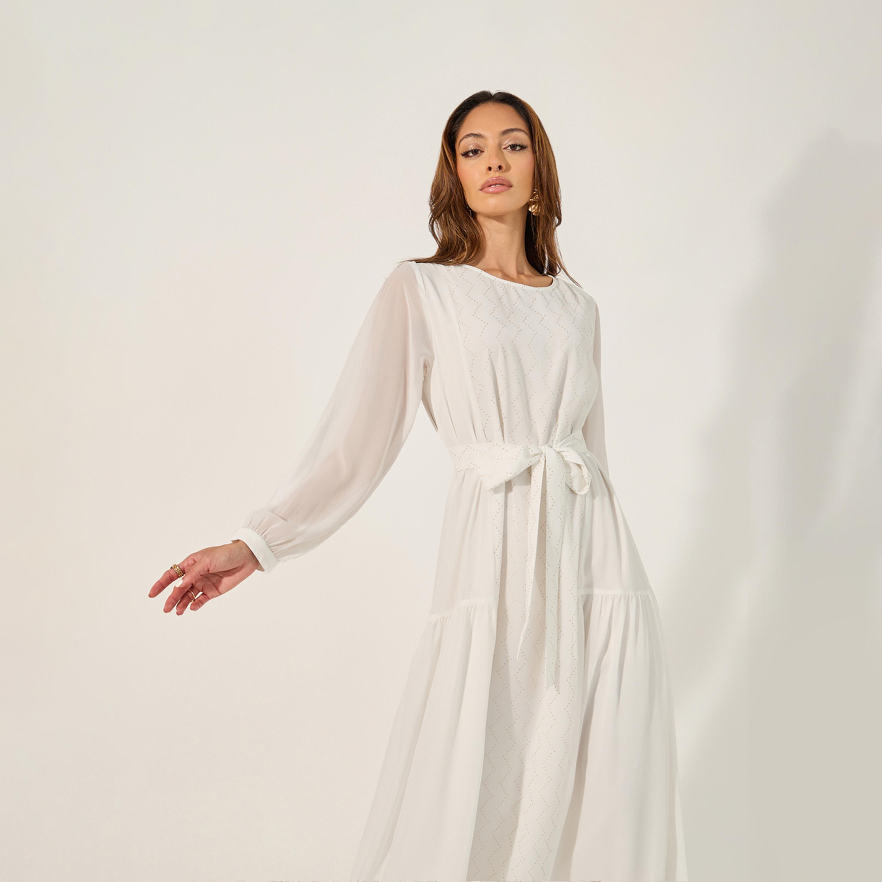 Styli Embellished Round Neck Tie Up Waist Jalabiya-women-arabicclothing-jalabiyas-image-3
