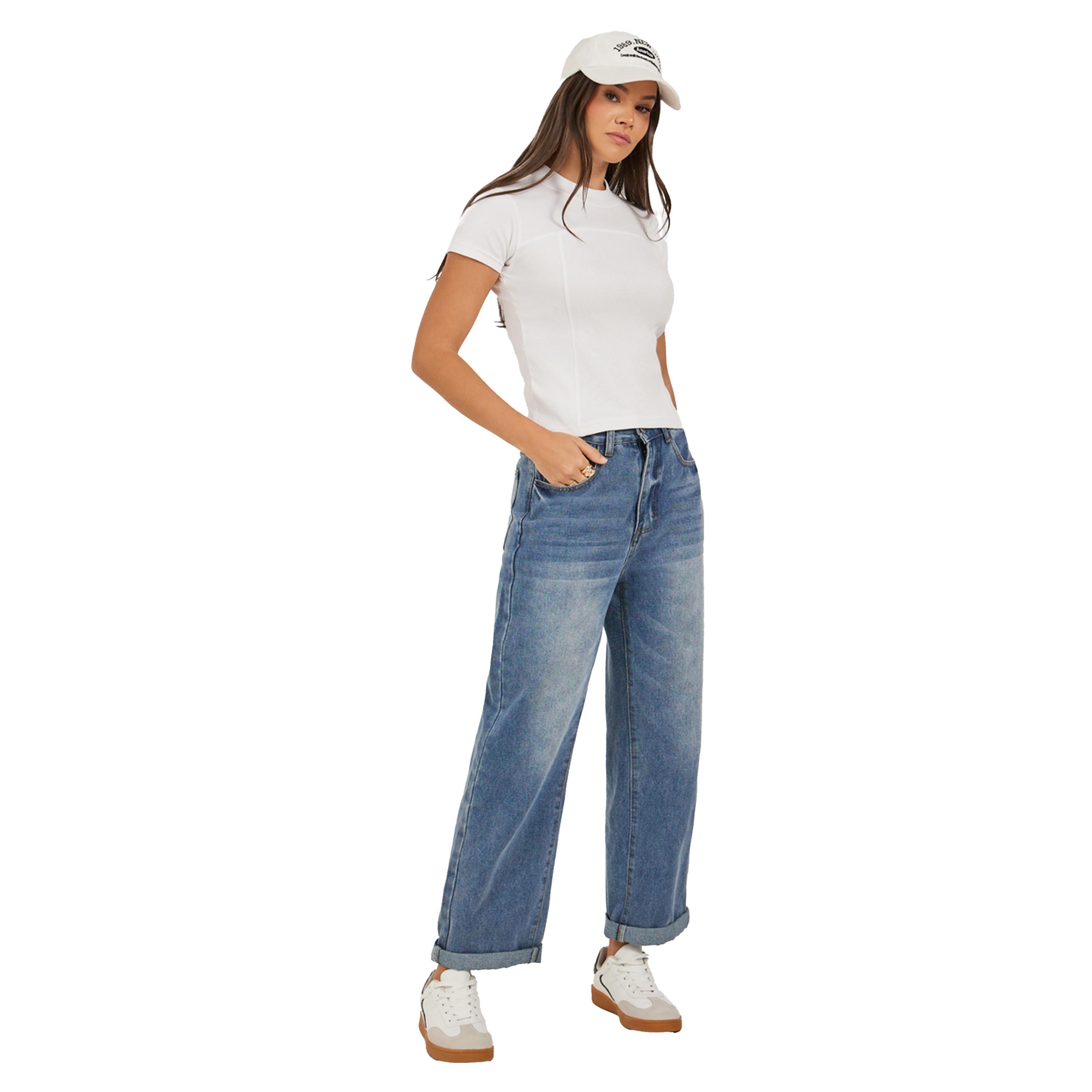 Styli Ribbed Round Neck Fitted T-Shirt-women-clothing-tshirts-image-2