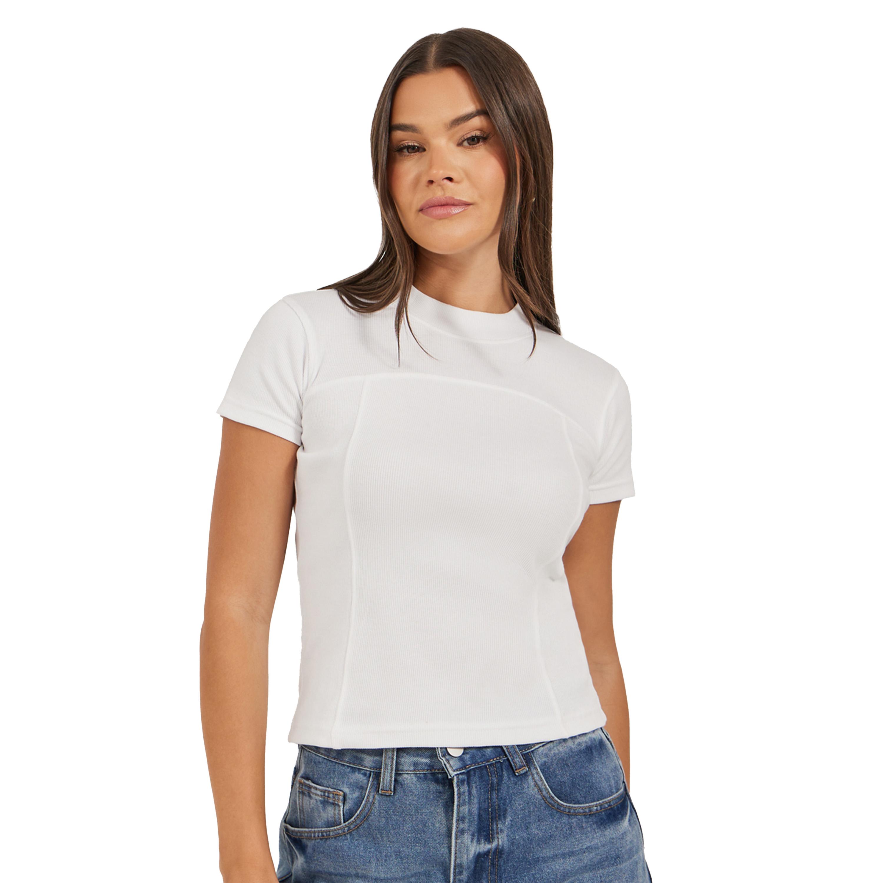 Styli Ribbed Round Neck Fitted T-Shirt-women-clothing-tshirts-image-3