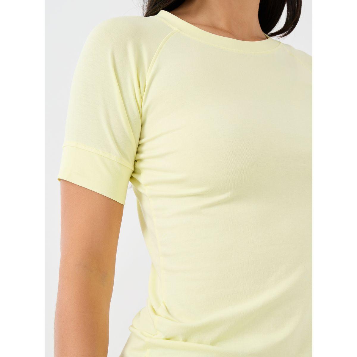 تيشيرت قصير سادة بياقة دائرية وأكمام ريجلان-women-clothing-tshirts-image-4