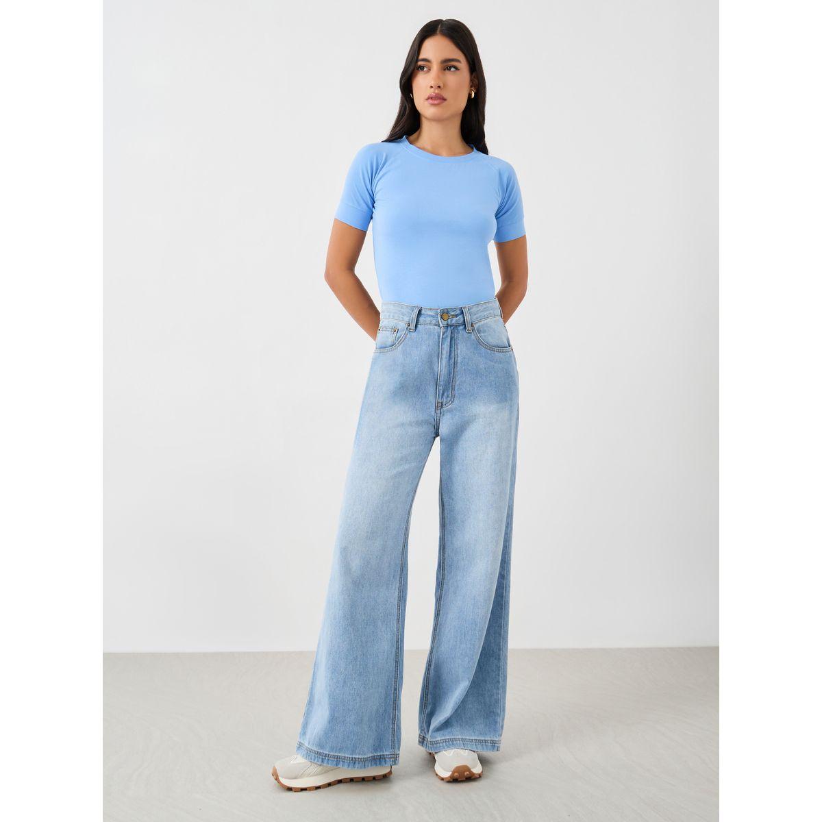 Styli Solid Raglan Sleeve Fitted Cropped T-Shirt-women-clothing-tshirts-image-2